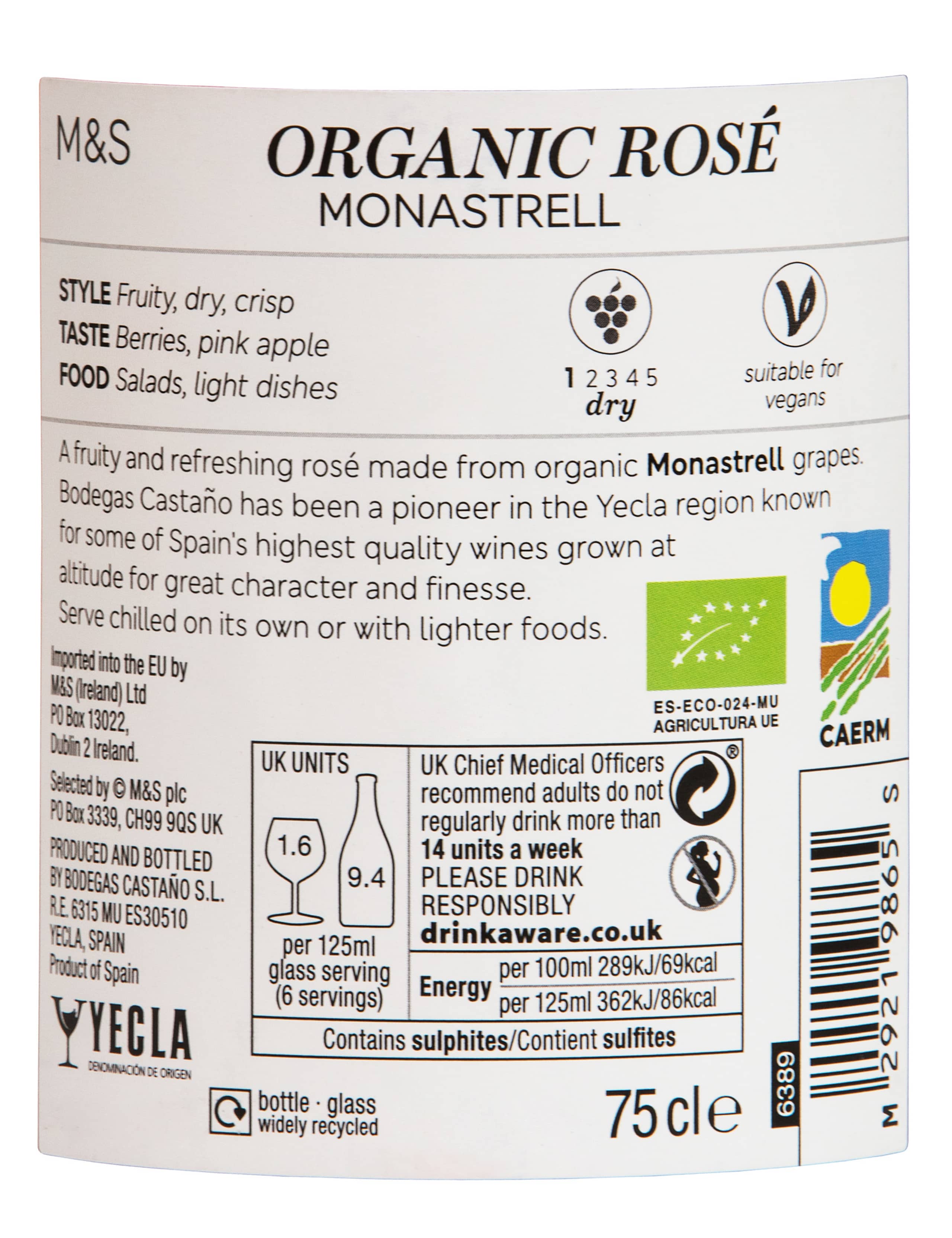 Familia Castaño Yecla Organic Rosé - Case of 6 2 of 2
