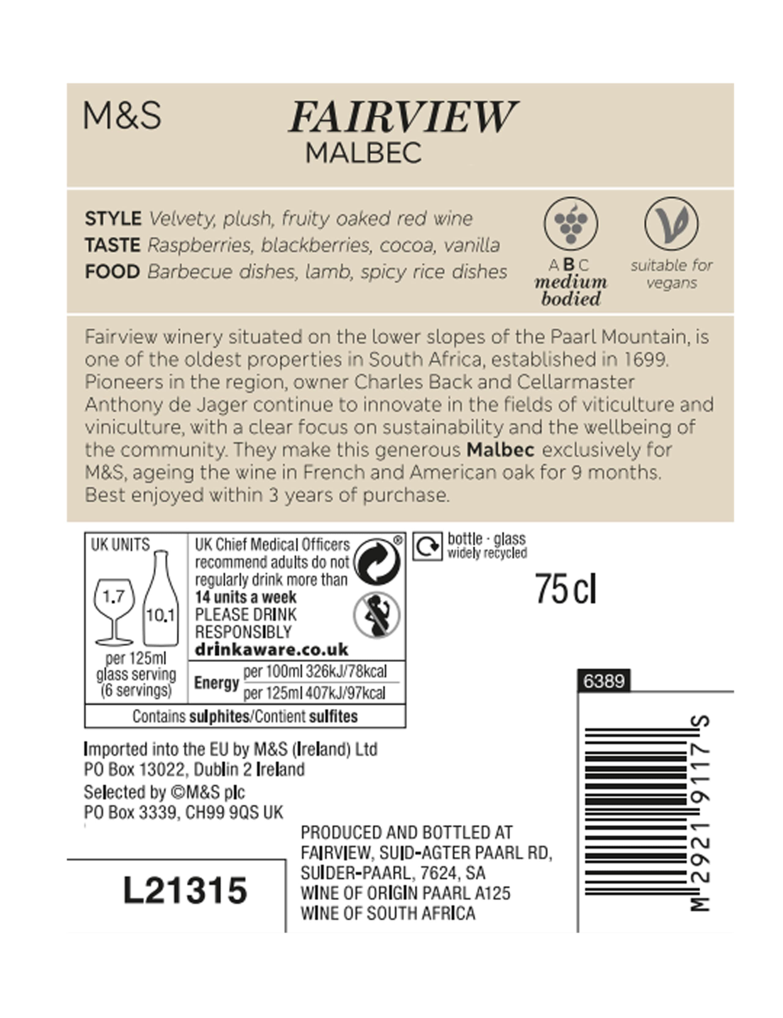 Fairview Malbec - Case of 6 2 of 2