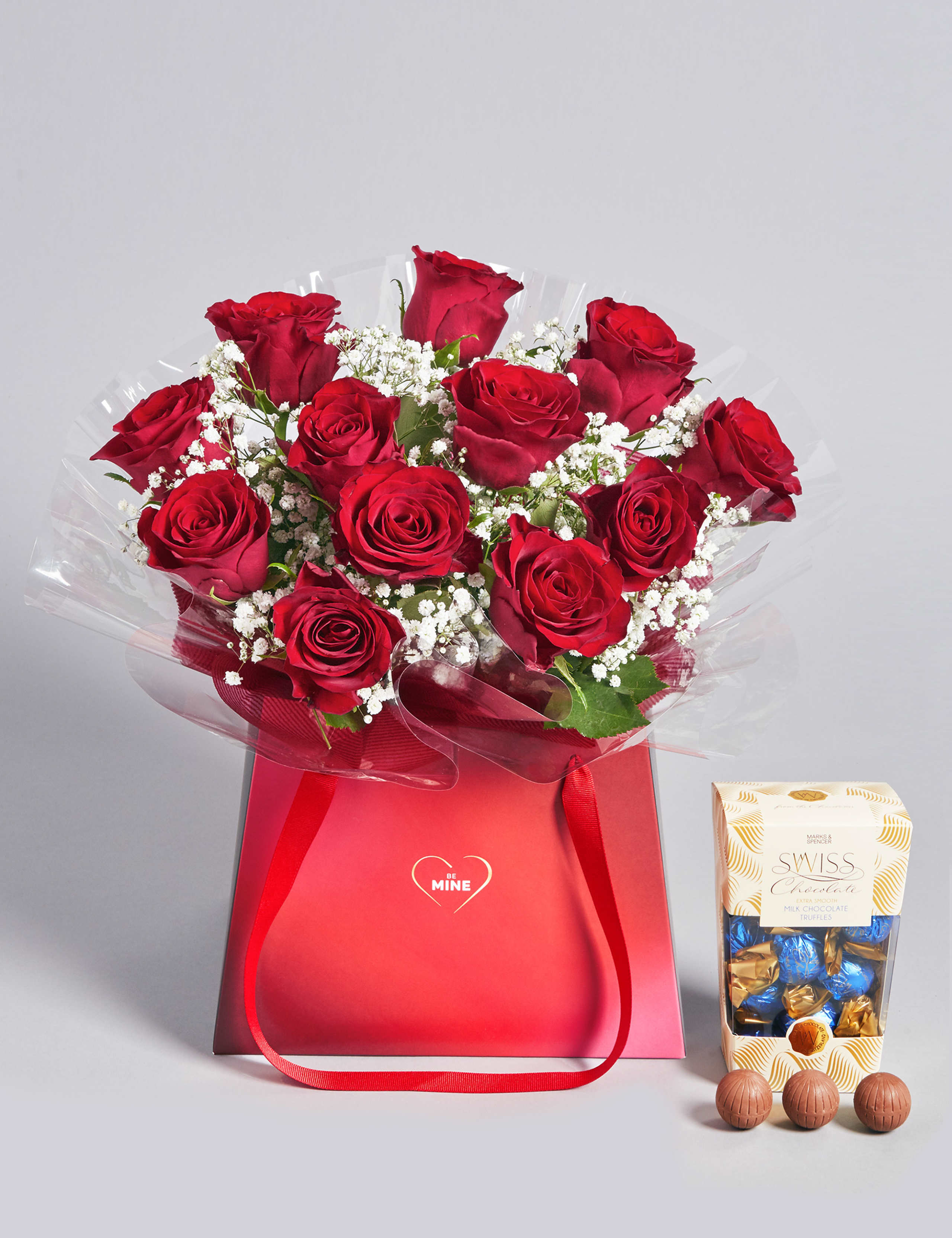 Valentine's Be Mine Rose Gift Bag with Free Chocolates 1 of 6
