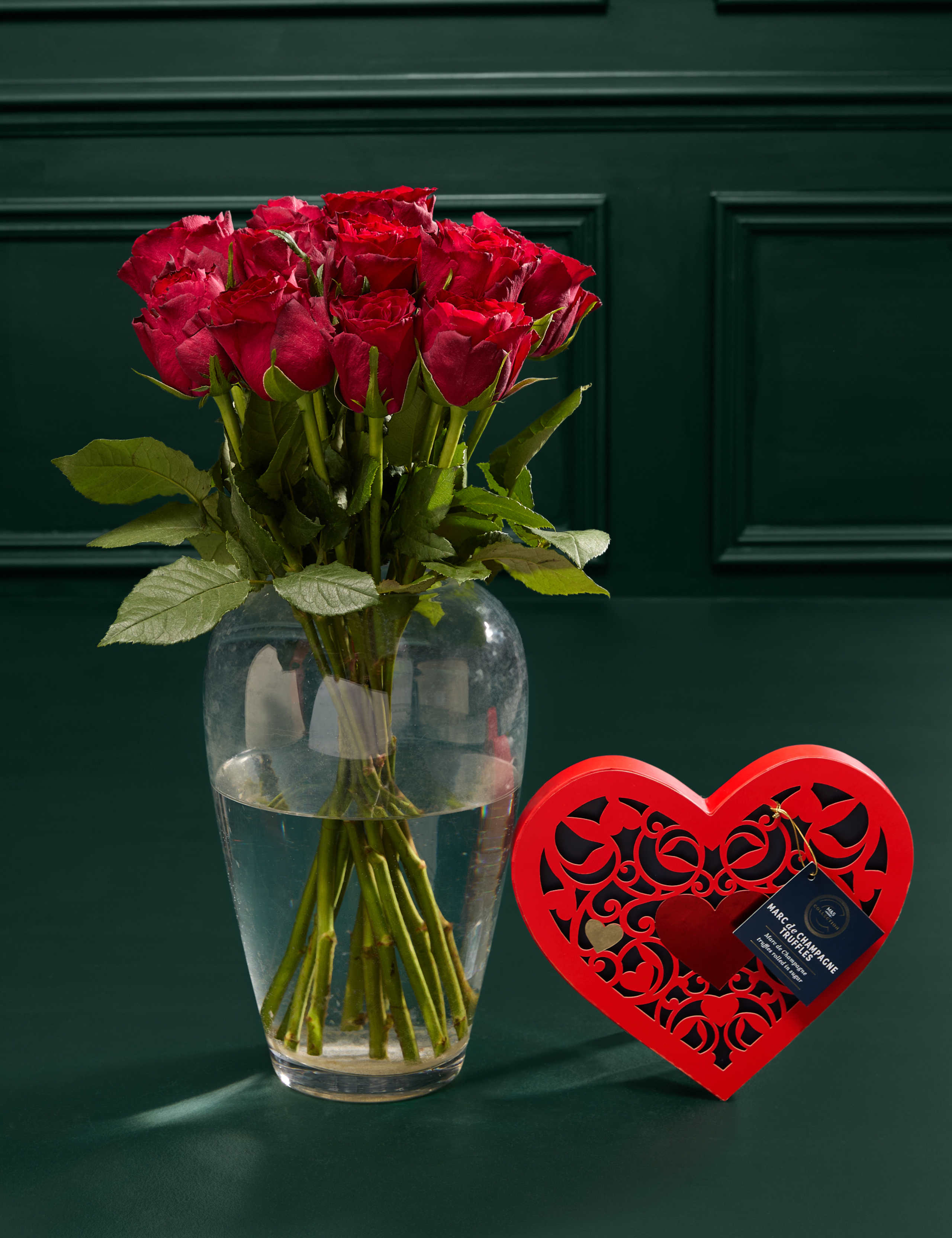 Dozen Red Roses & Chocolates 1 of 7