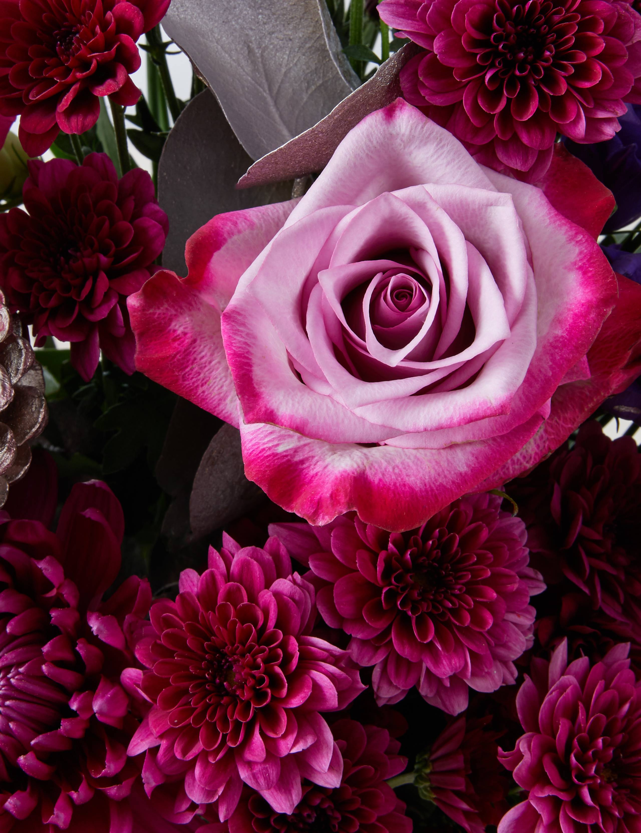 Christmas Jewel Rose & Brassica Bouquet 5 of 5