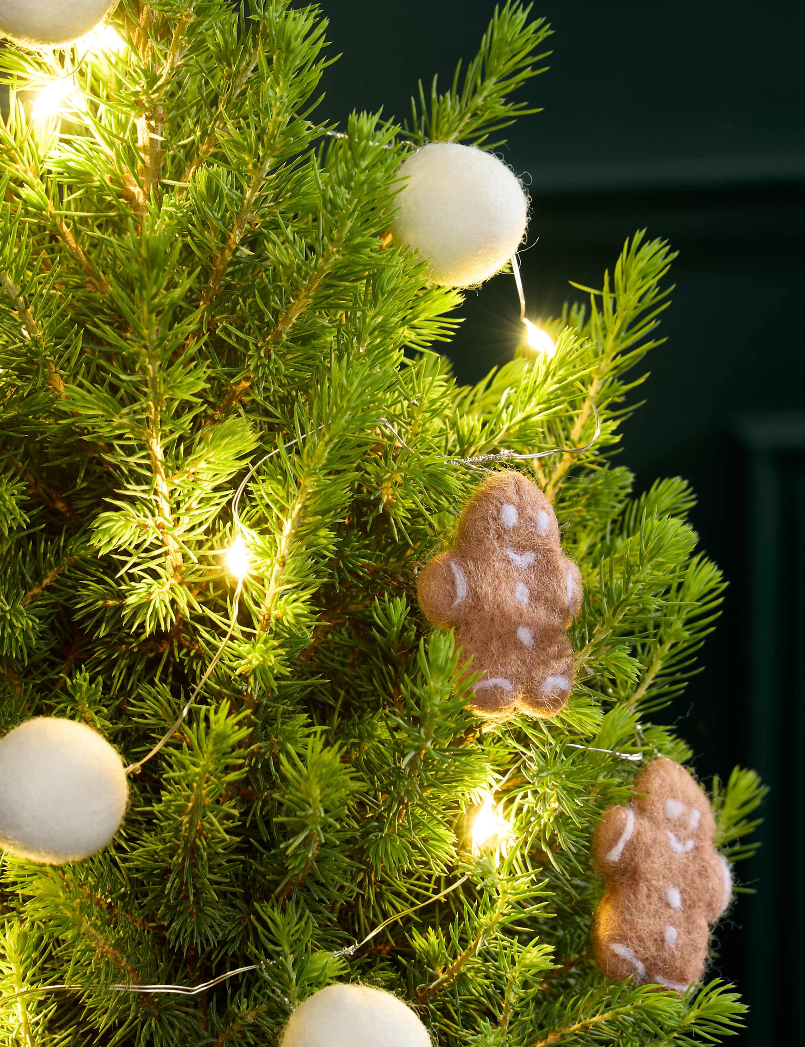 Gold Decorated Real Christmas Tree in Tin Pot 2 of 3