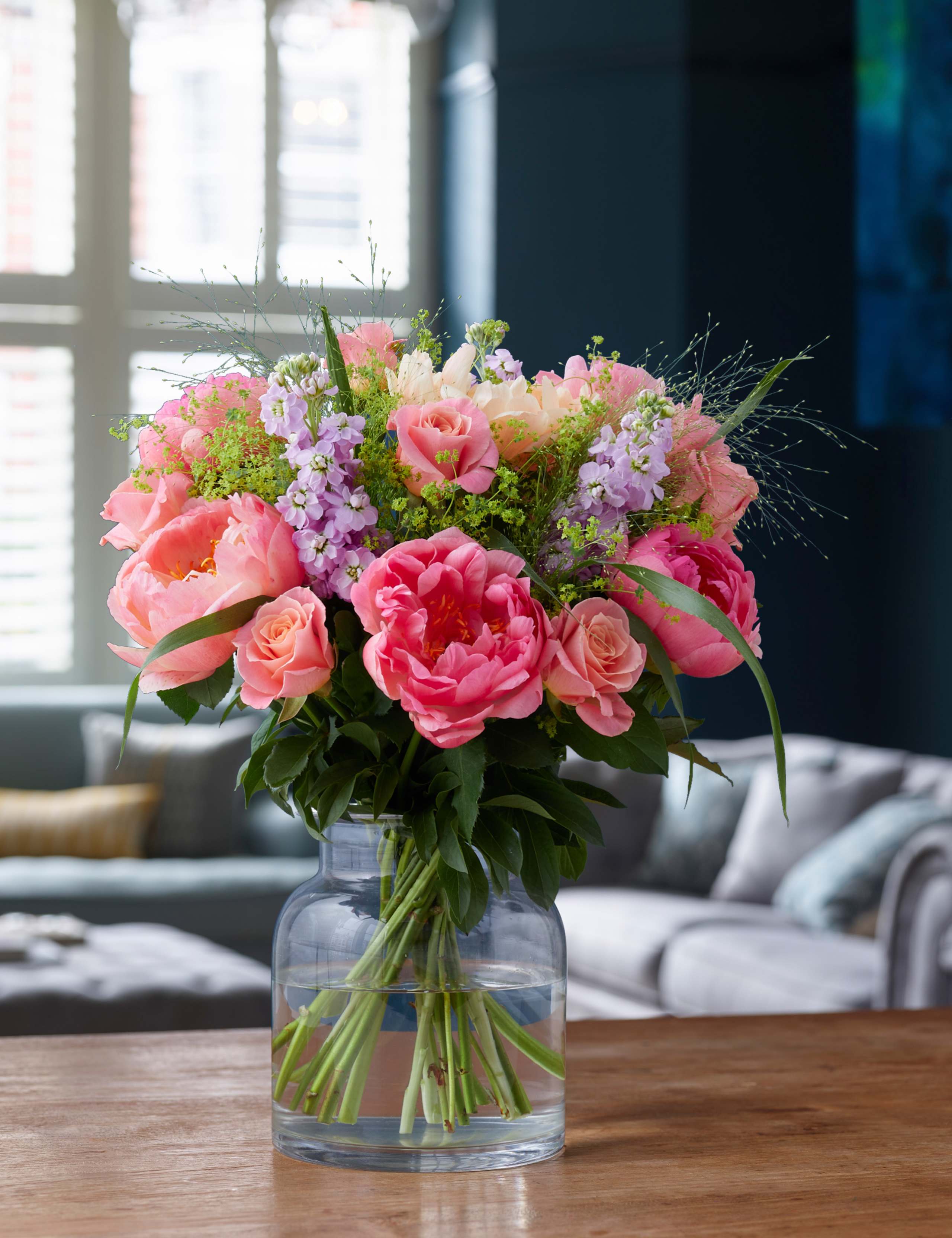 Coral Rose & Peony Bouquet 1 of 4