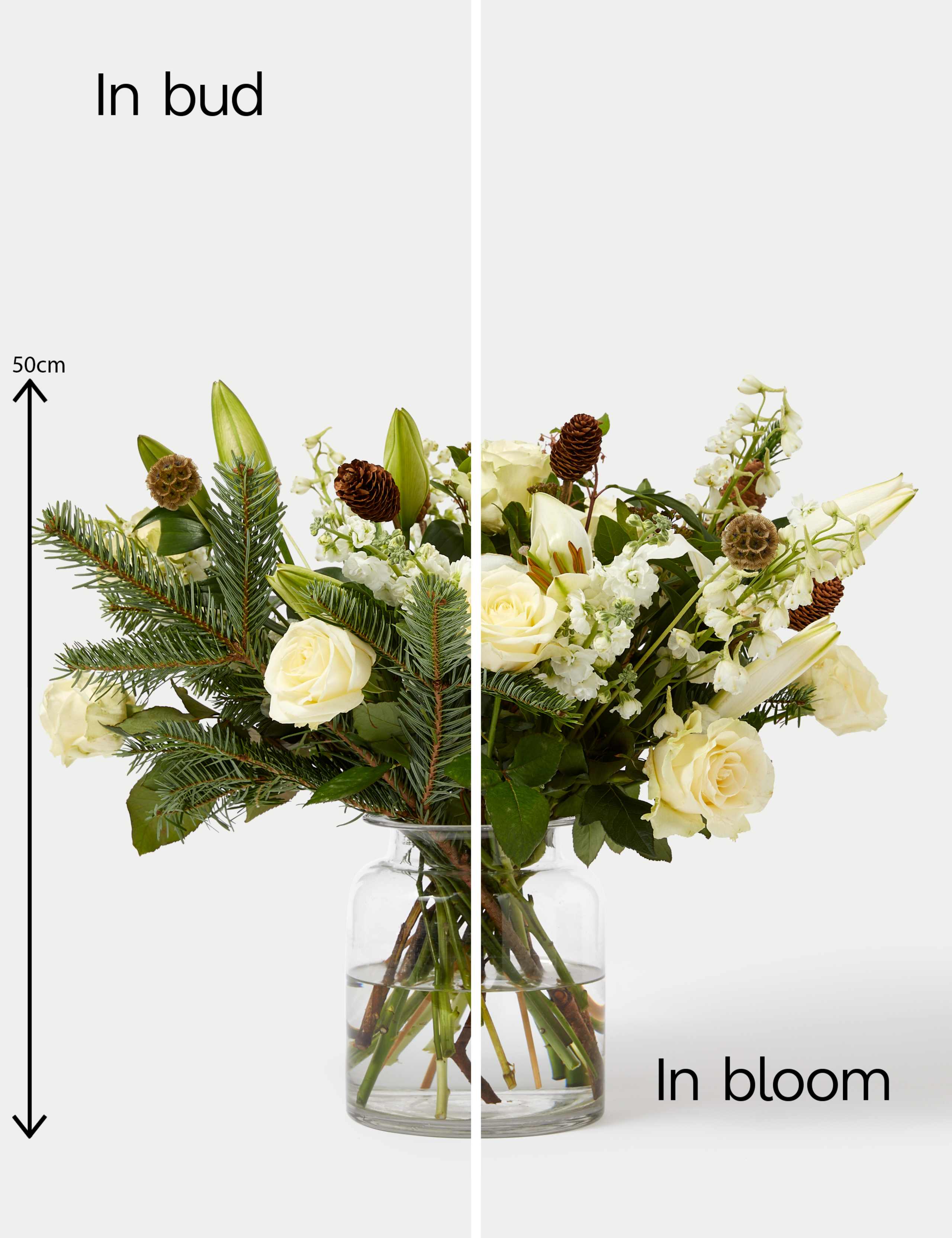 Luxury White Rose & Spray Stock Christmas Bouquet 6 of 6