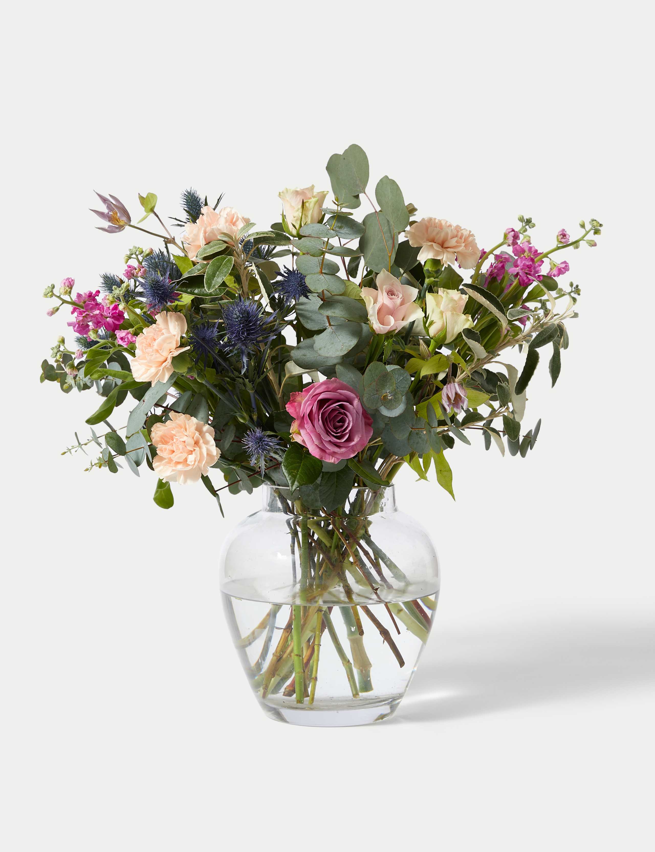 Rose, Carnation & Eucalyptus Bouquet 3 of 5