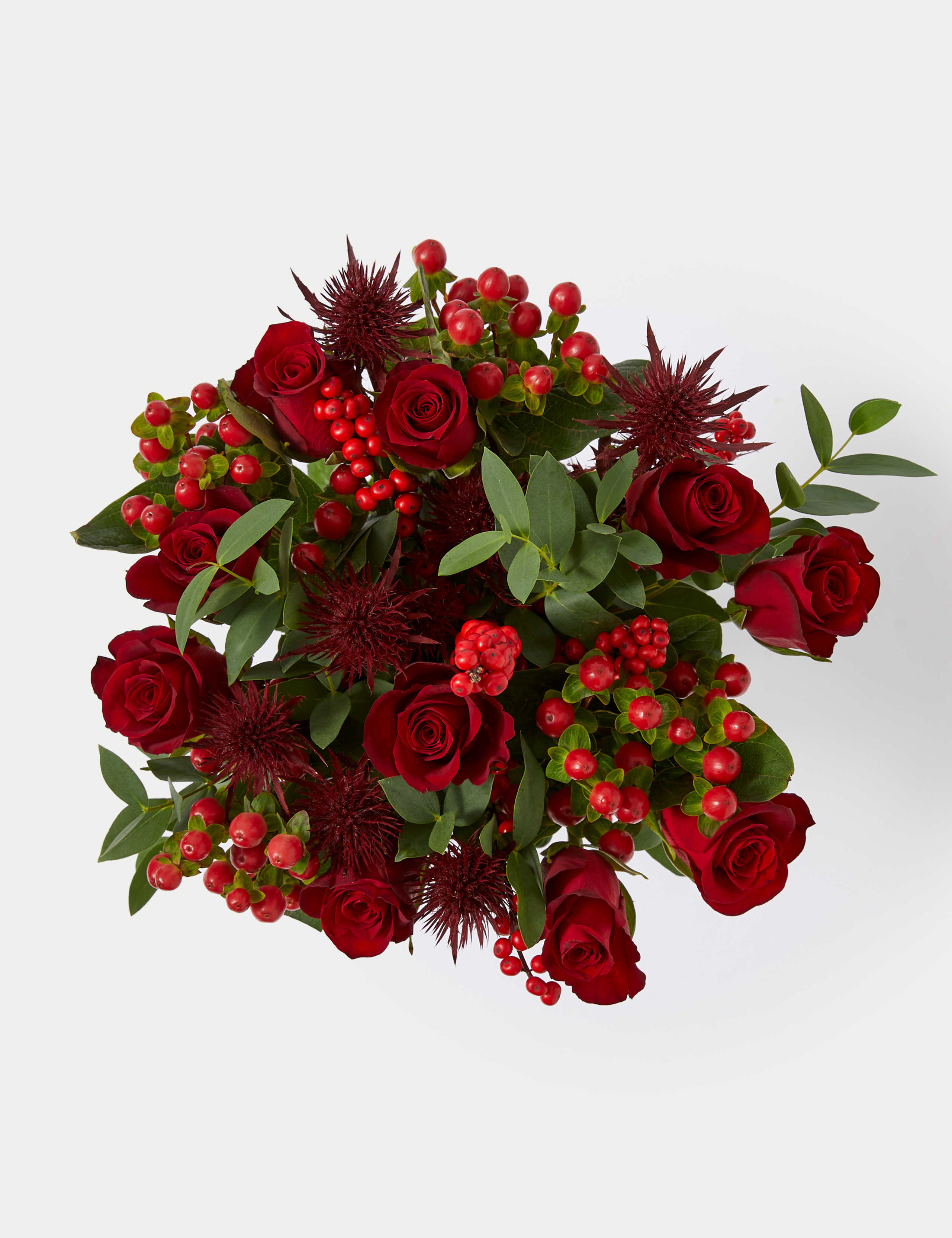 Festive Red Rose Bouquet in Vase 2 of 5