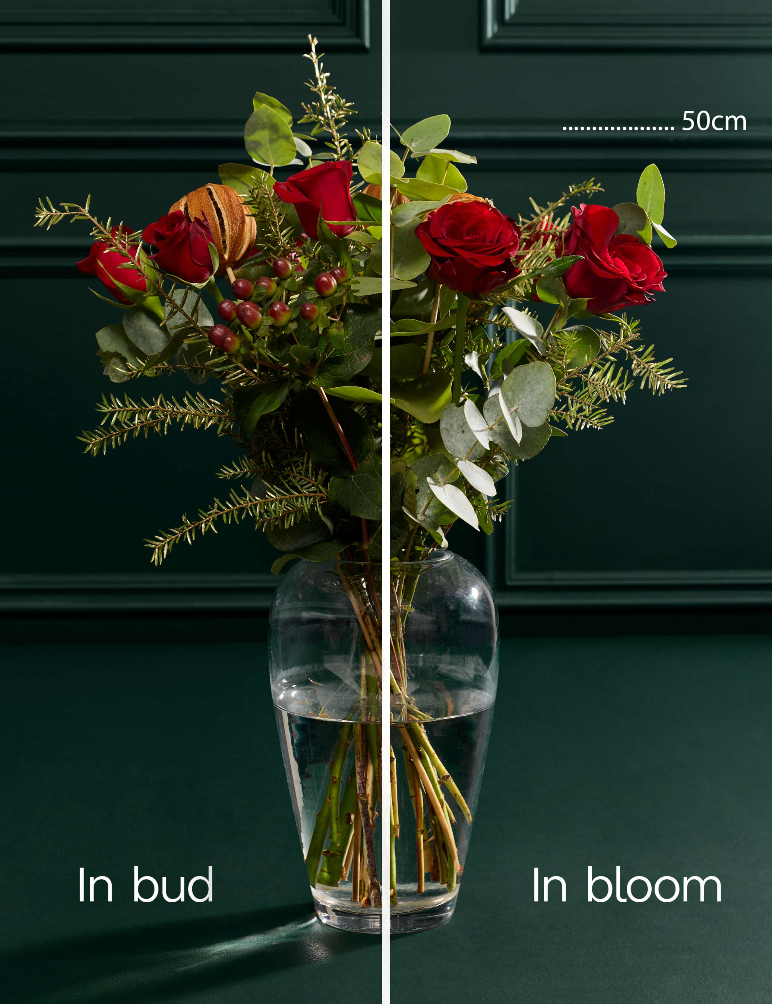 Festive Red Rose Eucalyptus & Hypericum 5 of 7