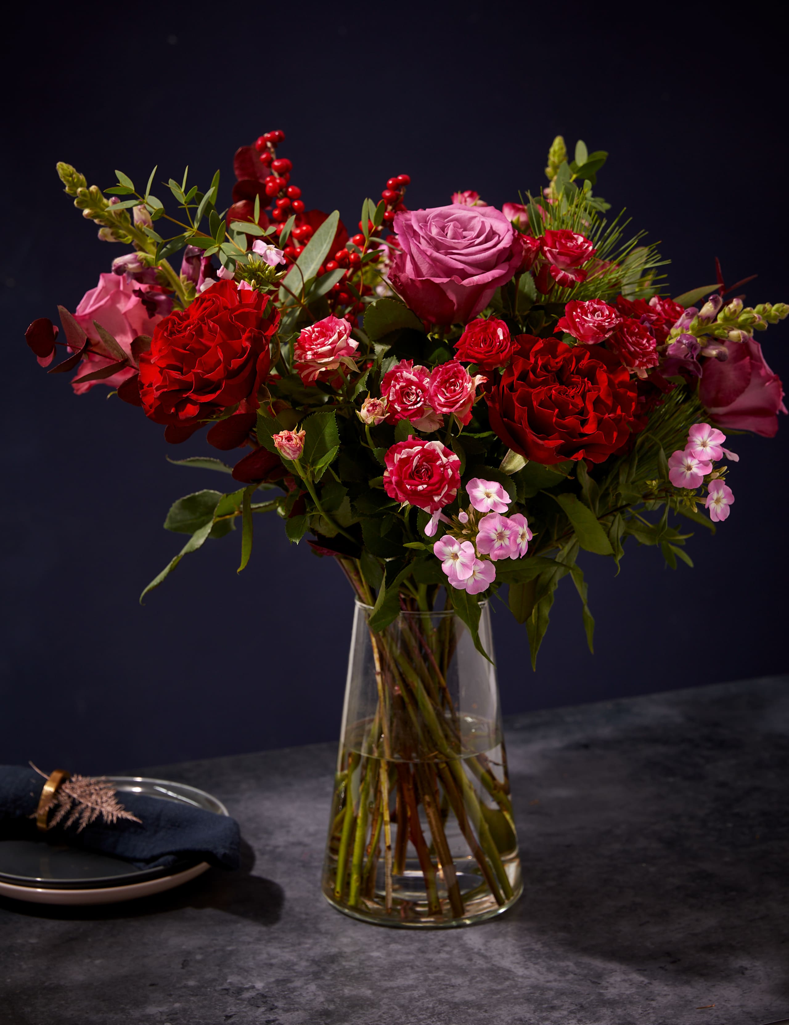 Luxury Red Rose & Antirrhinum Christmas Bouquet 1 of 6