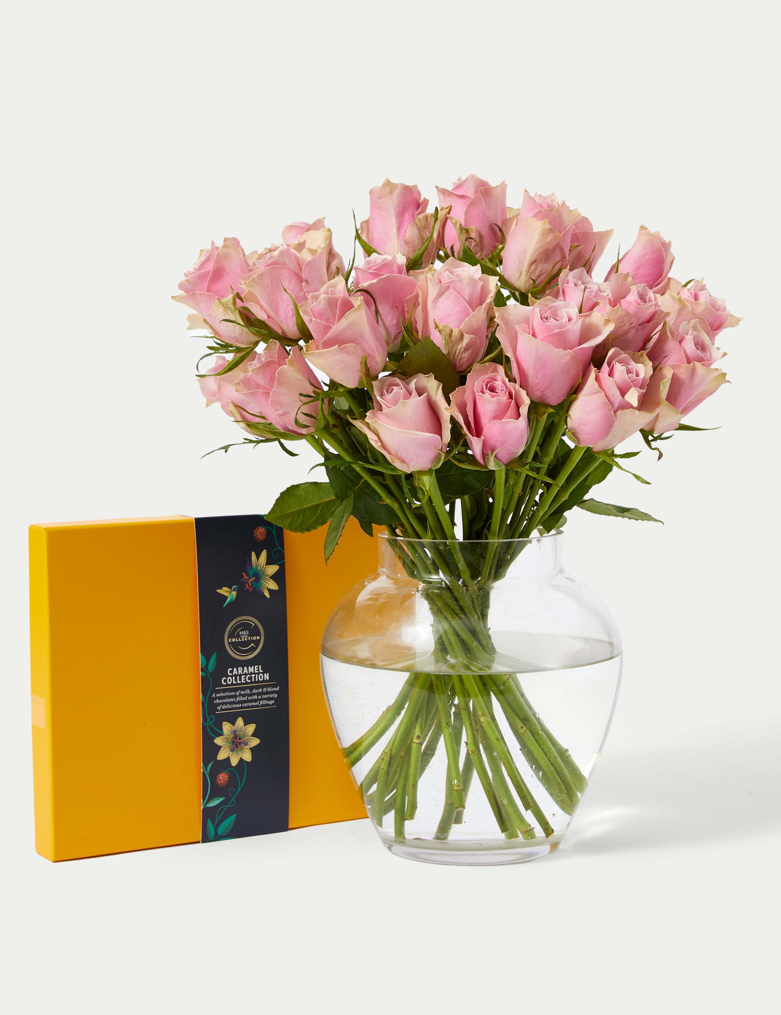 Blush Rose Abundance Bouquet with Collection Caramel Chocolates 3 of 6