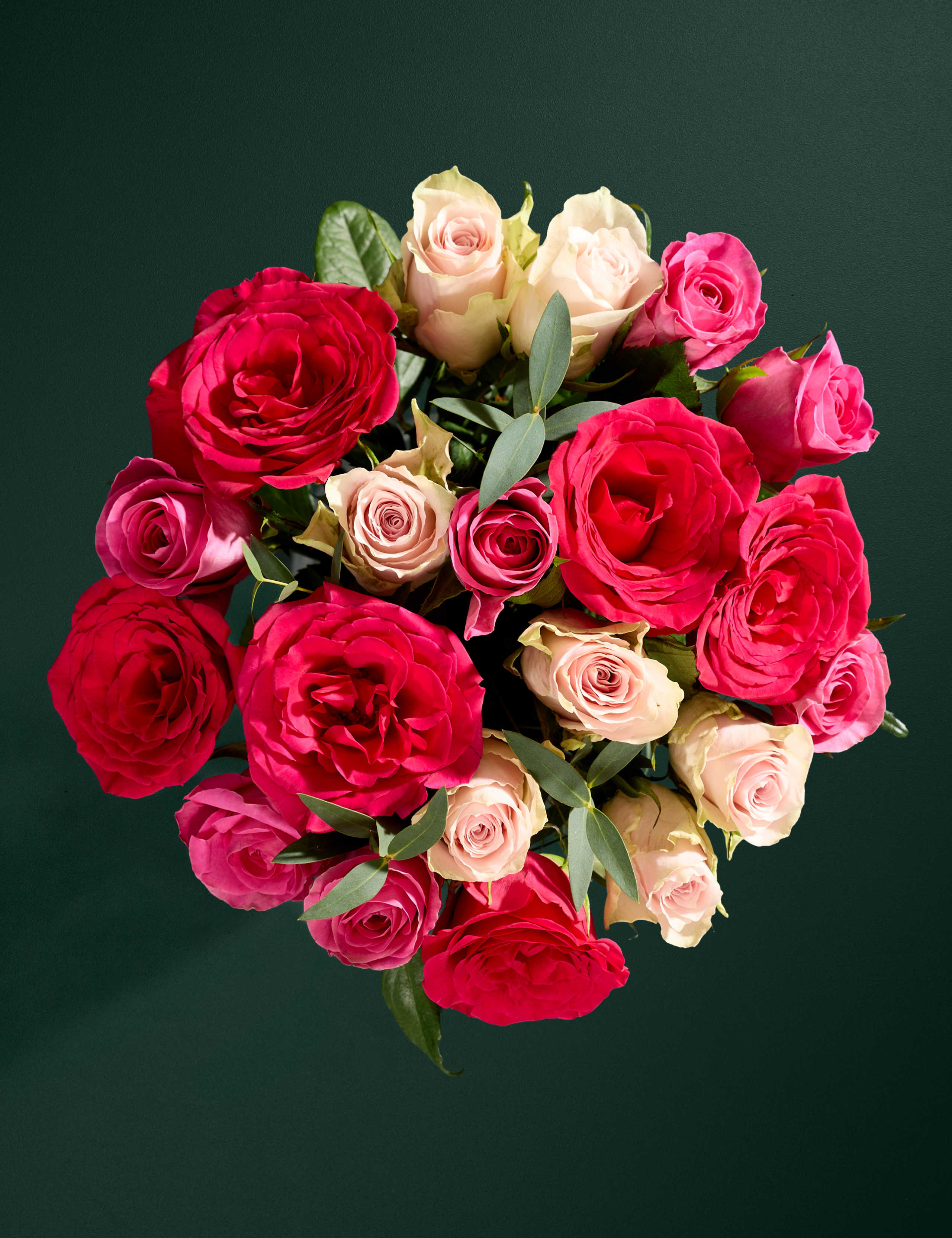 Valentine's Mixed Rose Bouquet with Vase 2 of 8