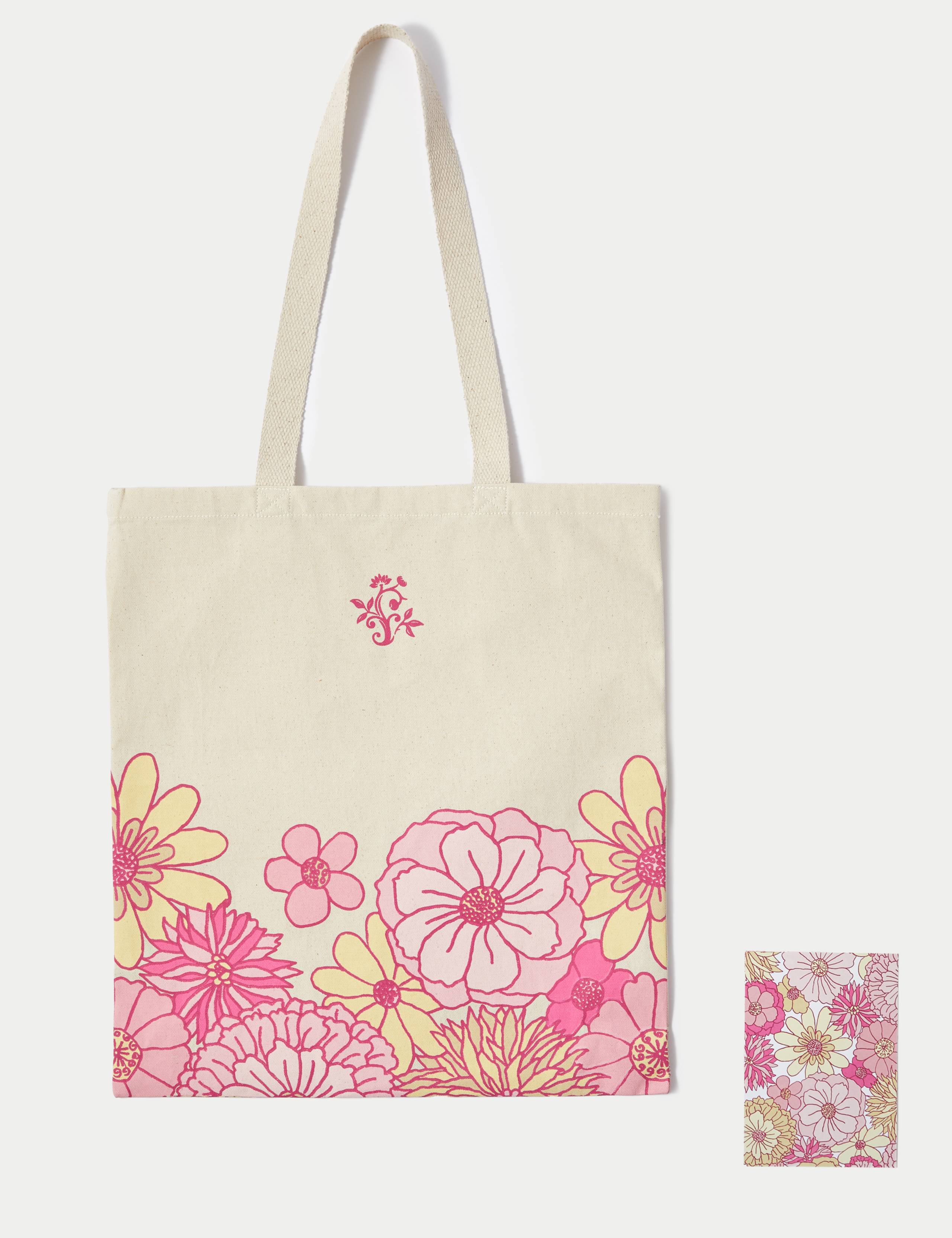 Aster & Germini Bouquet with Vintage Flower Print Tote Bag 4 of 6