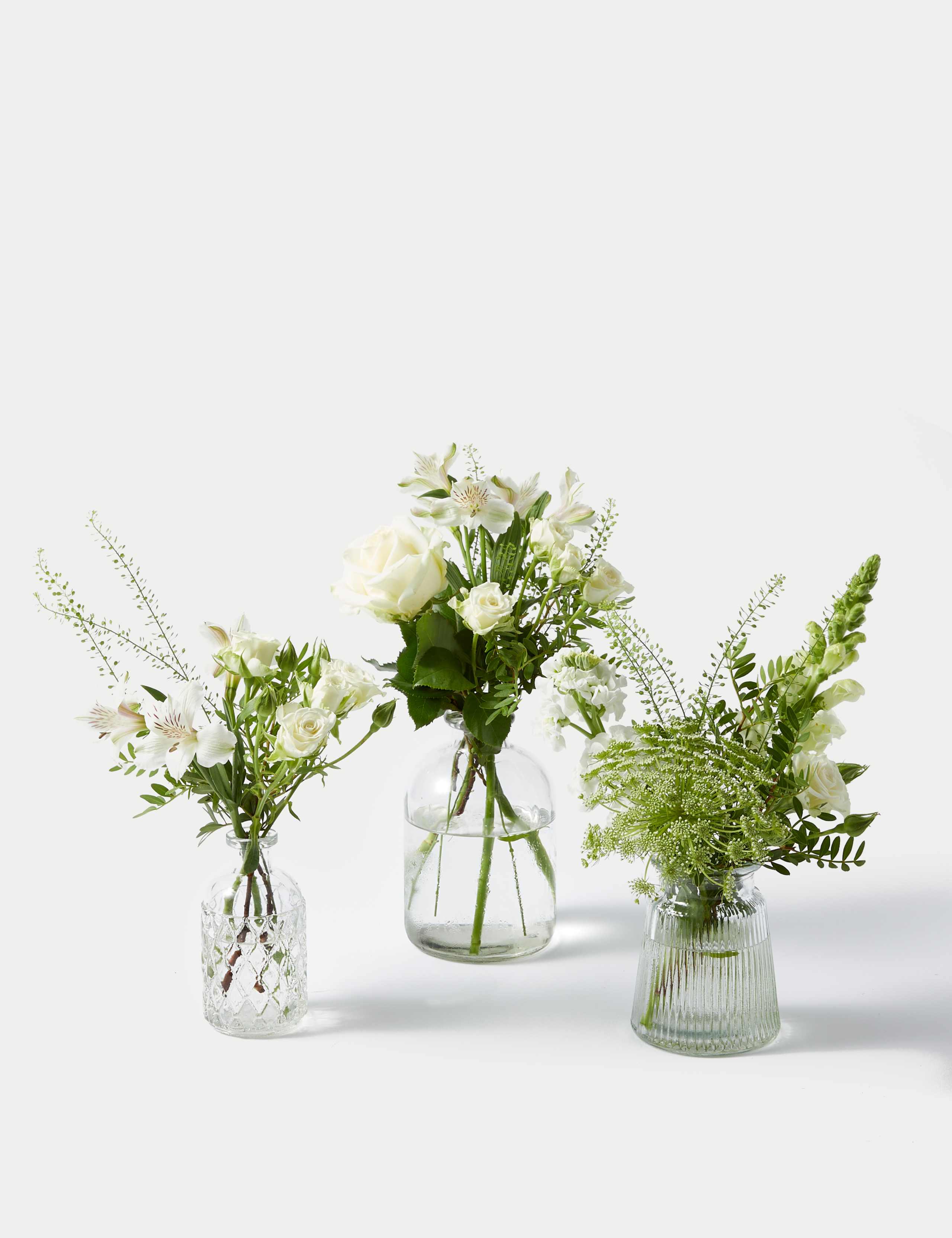Three White Rose Posies with Bud Vases 3 of 6
