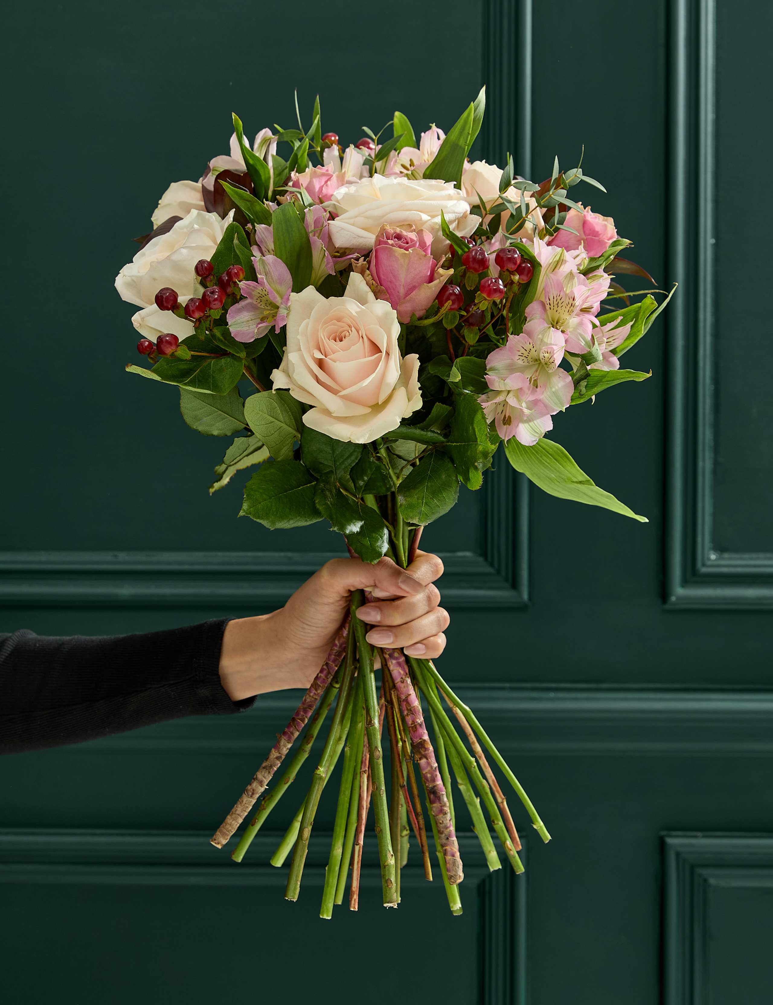 Vintage Rose, Hypericum & Eucalyptus Bouquet 1 of 8