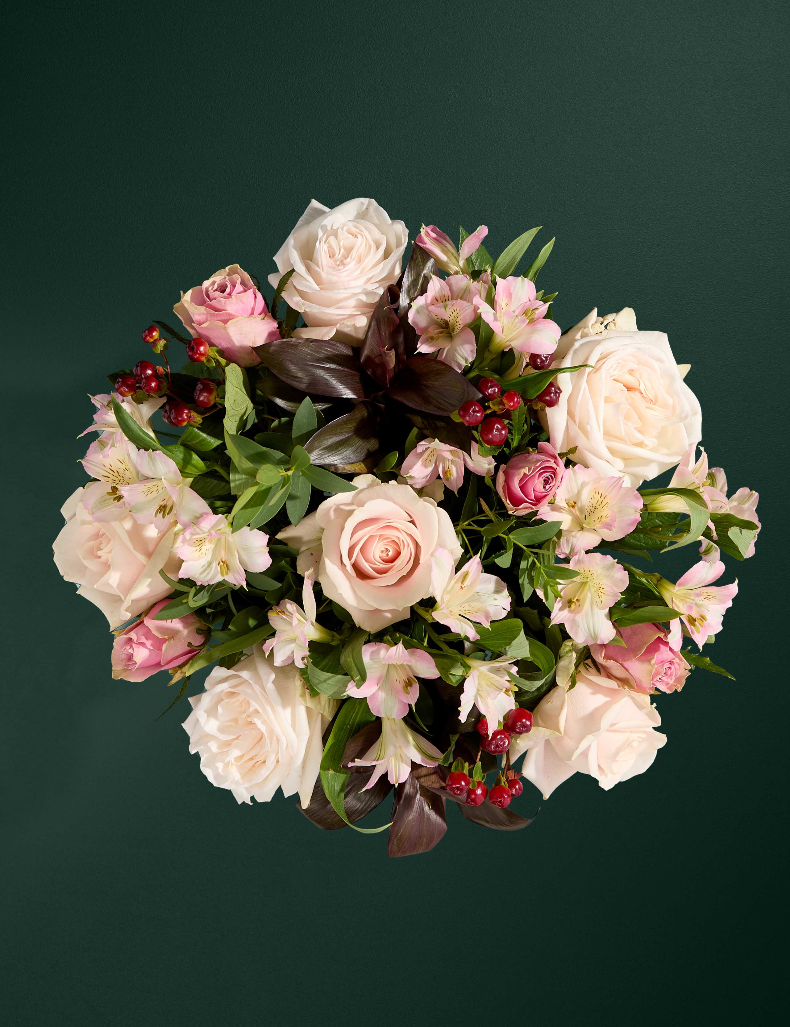 Vintage Rose, Hypericum & Eucalyptus Bouquet 2 of 8