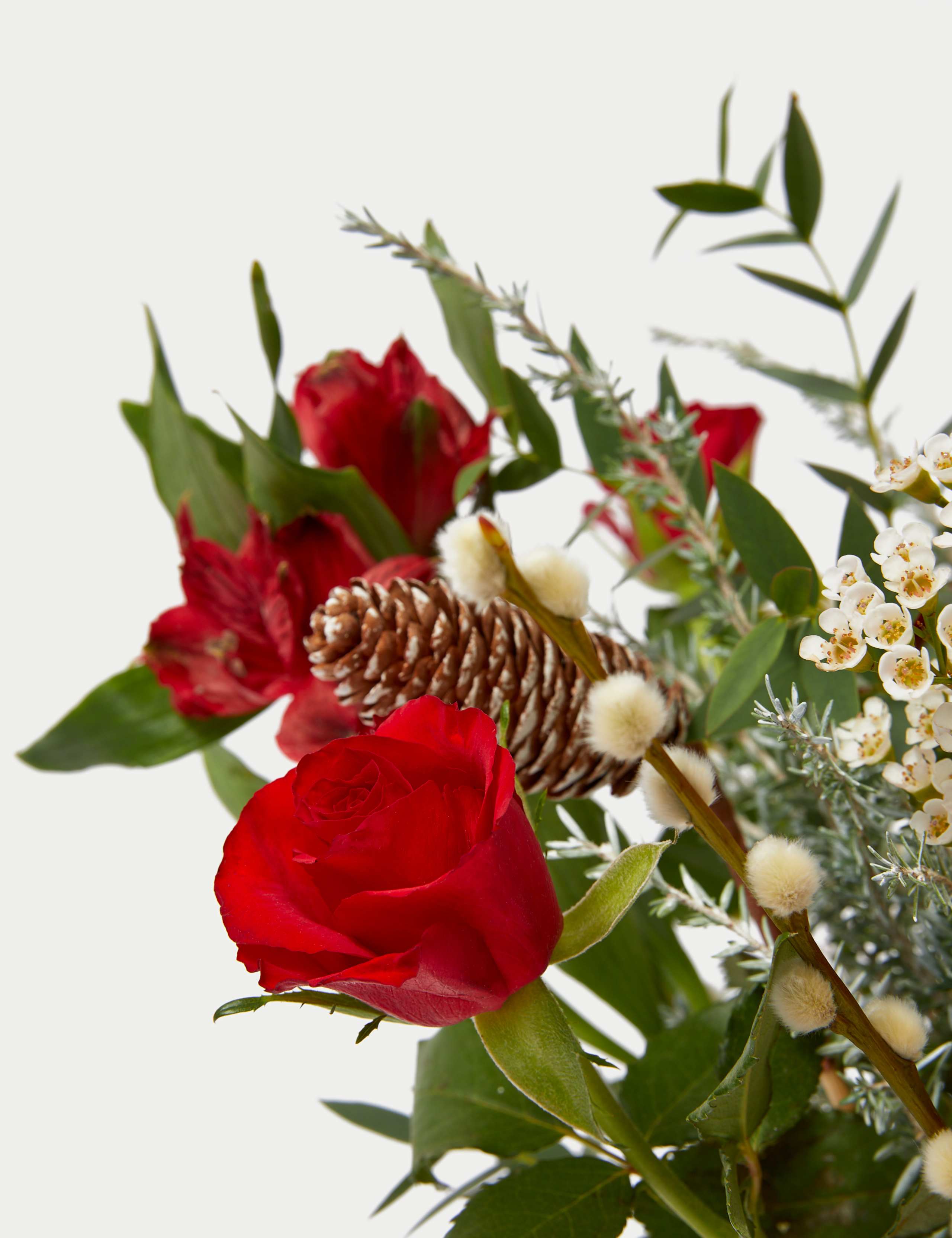 Festive Red Rose & Spray Carnation Bouquet with Chocolates 4 of 6