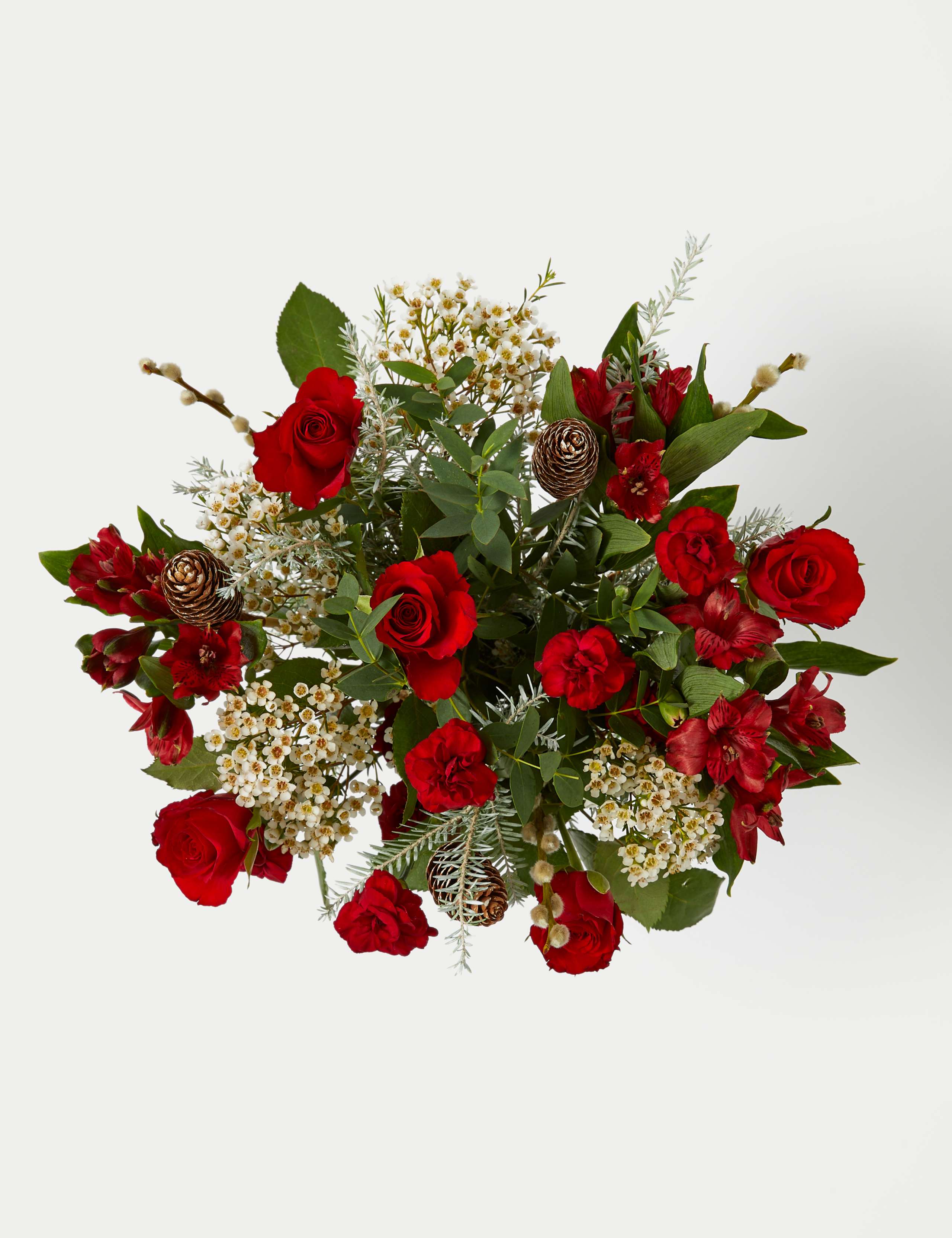 Festive Red Rose & Spray Carnation Bouquet with Chocolates 2 of 6