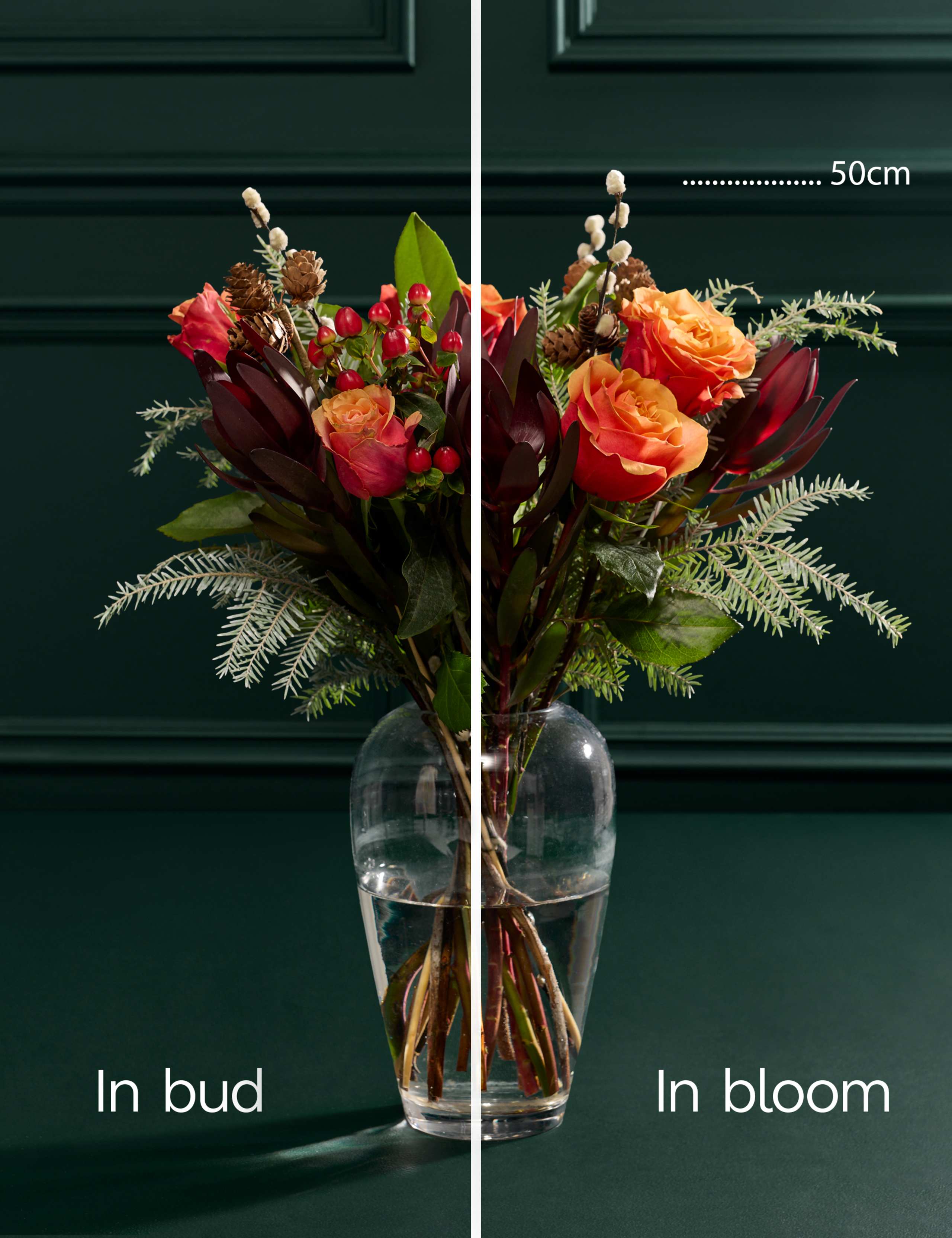 Orange Rose & Festive Foliage Bouquet 5 of 7