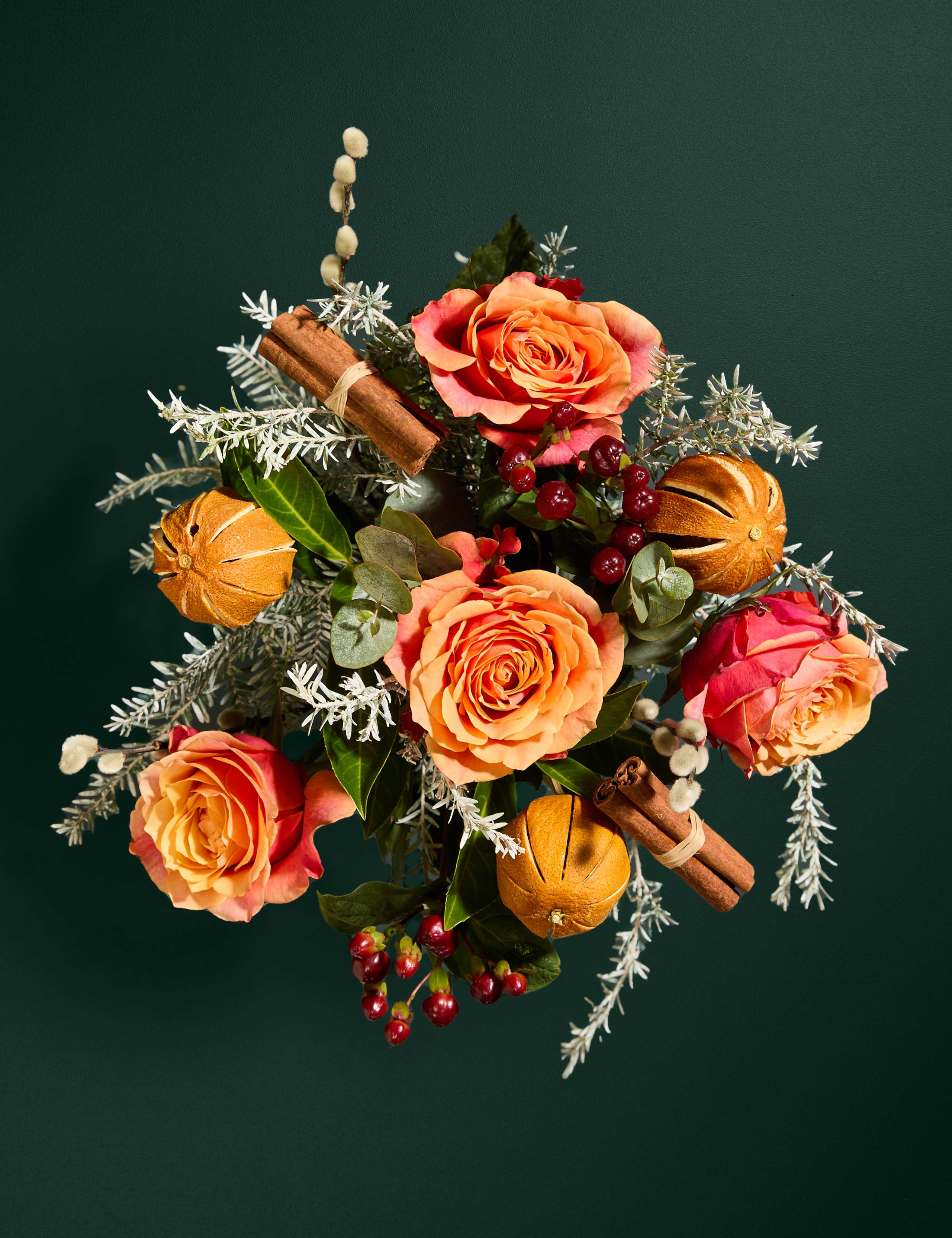 Orange Rose & Festive Foliage 2 of 5
