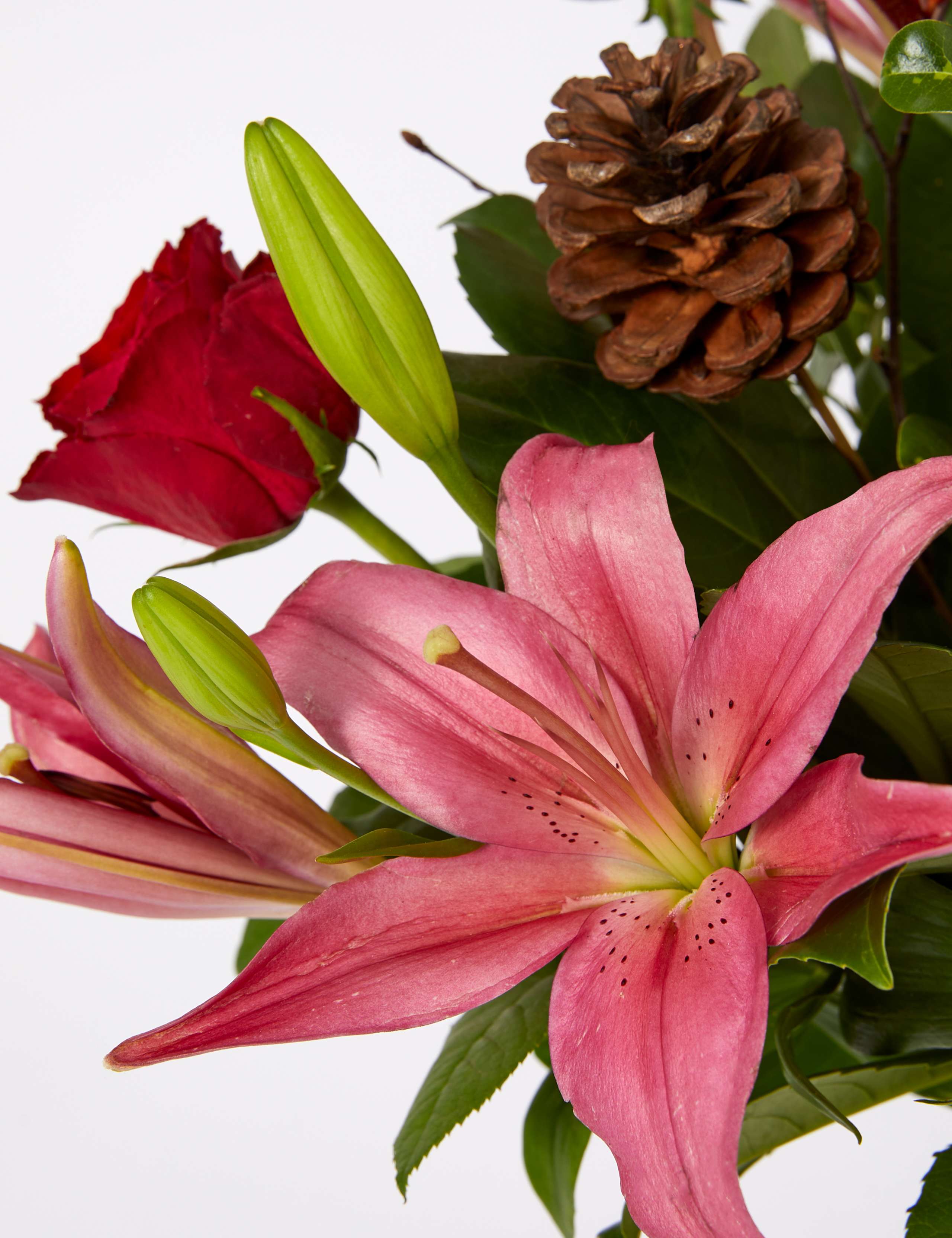 Festive Rose & Lily Bouquet 4 of 5