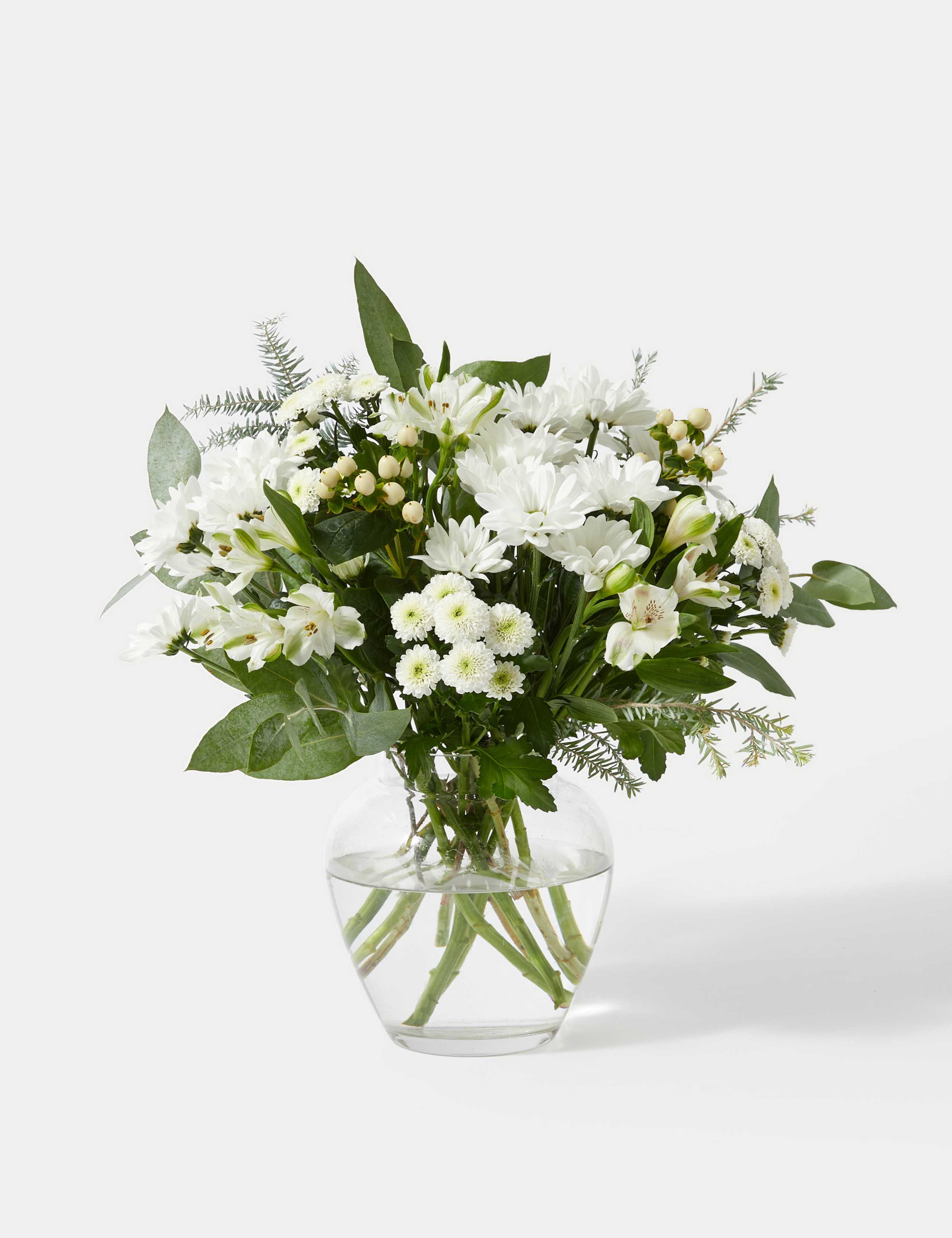Festive White Chrysanthemum & Alstroemeria Bouquet 3 of 5