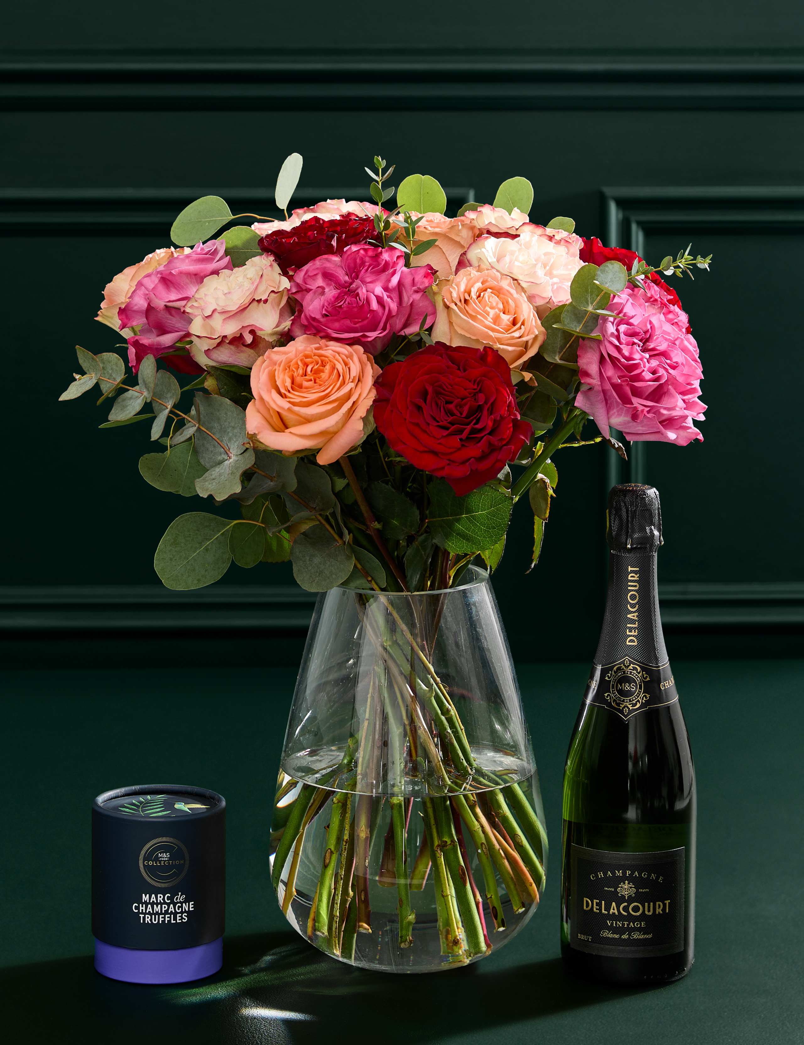 Mother's Day Country Rose Bouquet with Champagne & Chocolates 1 of 8