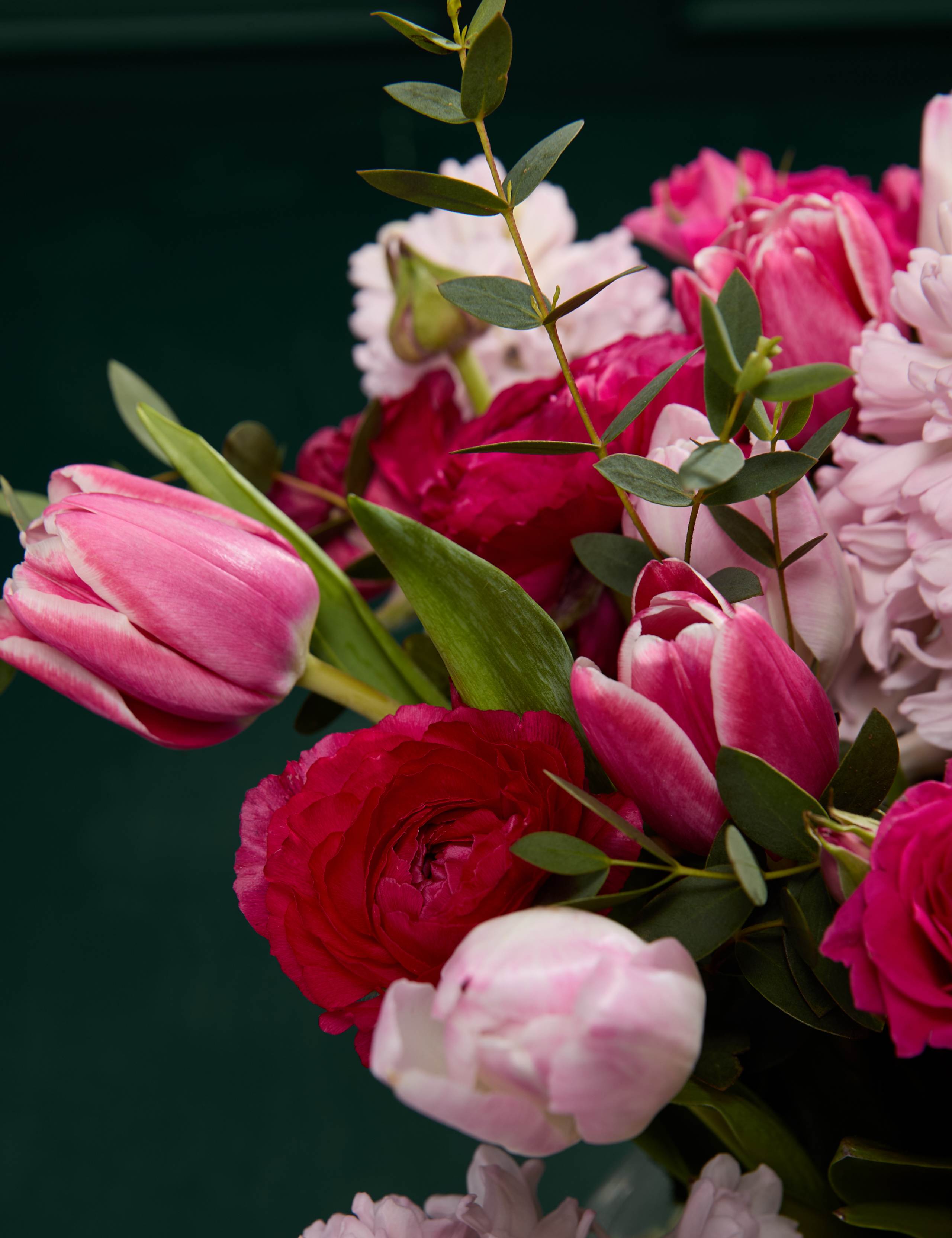 Mother's Day Tulip, Ranunculus & Hyacinth Bouquet with Rosé Prosecco 3 of 8