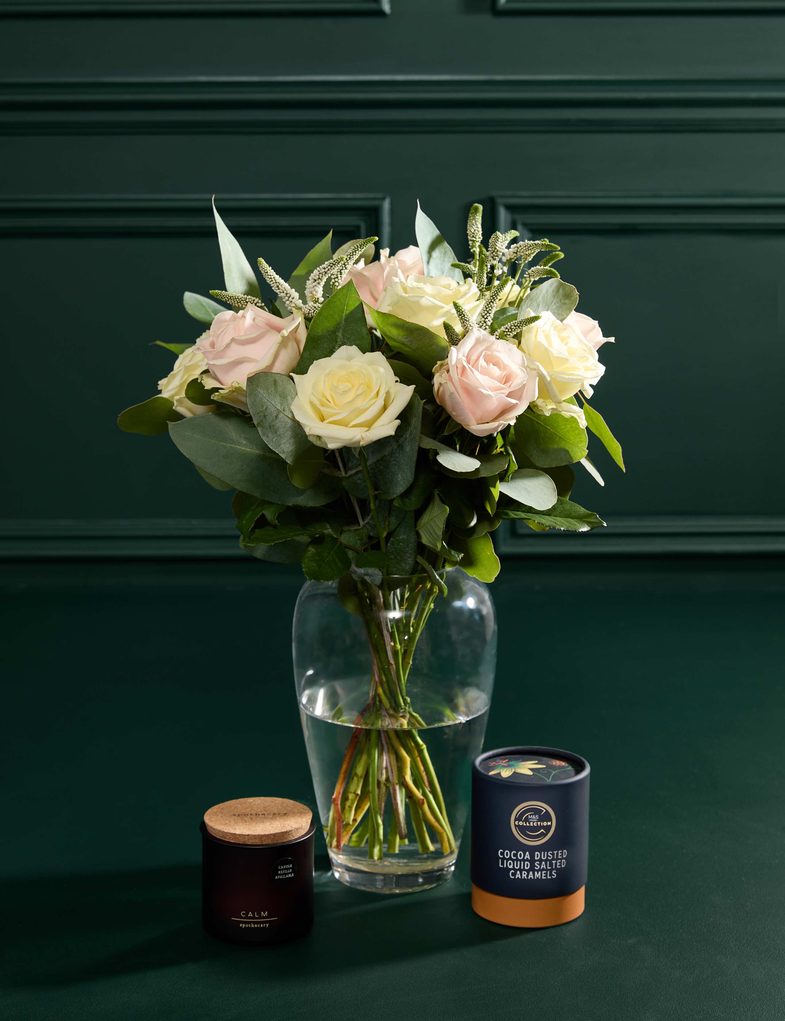 Thinking of You Rose Bouquet with Salted Caramels & Candle 1 of 7