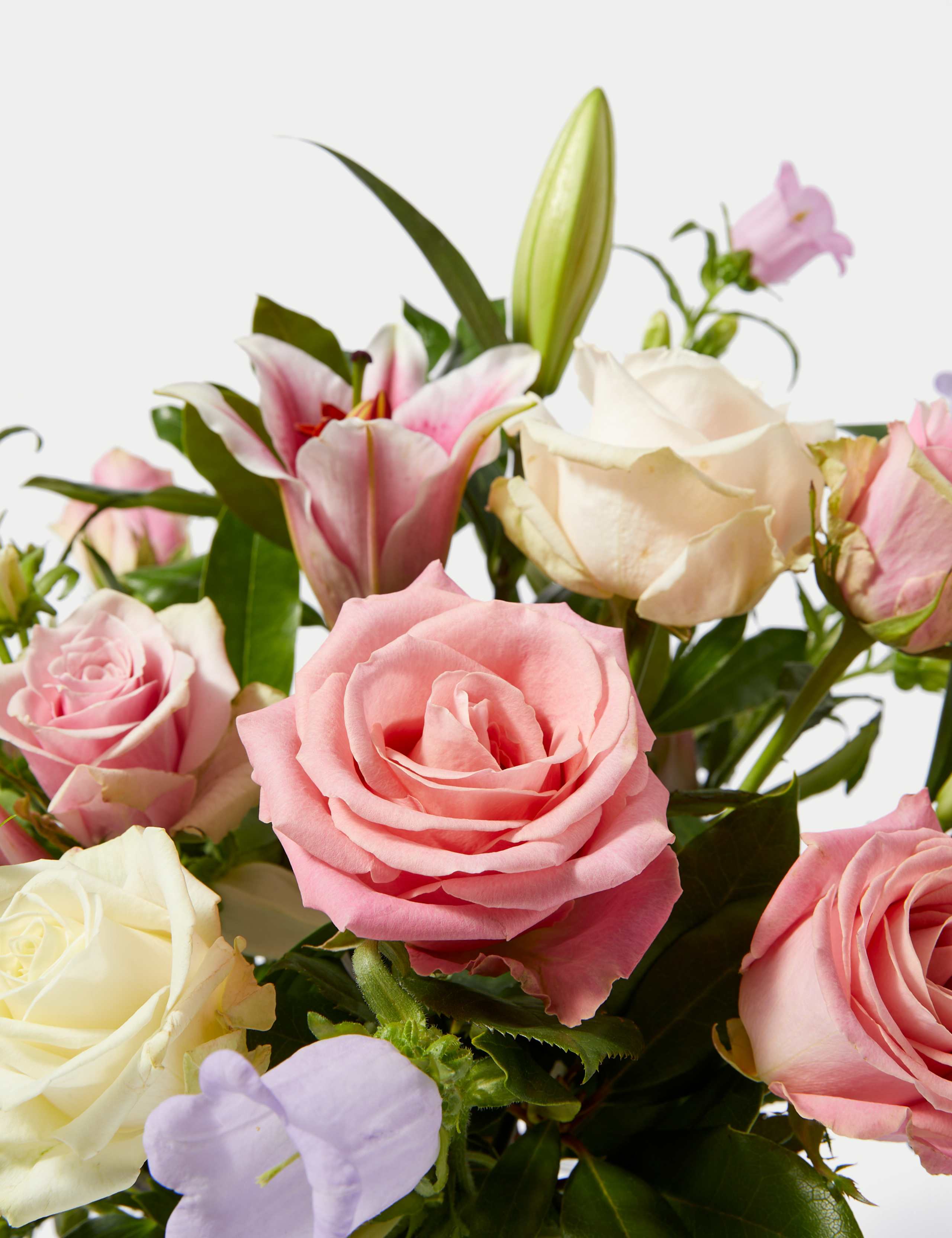 Rose, Lily & Campanula Bouquet 4 of 6