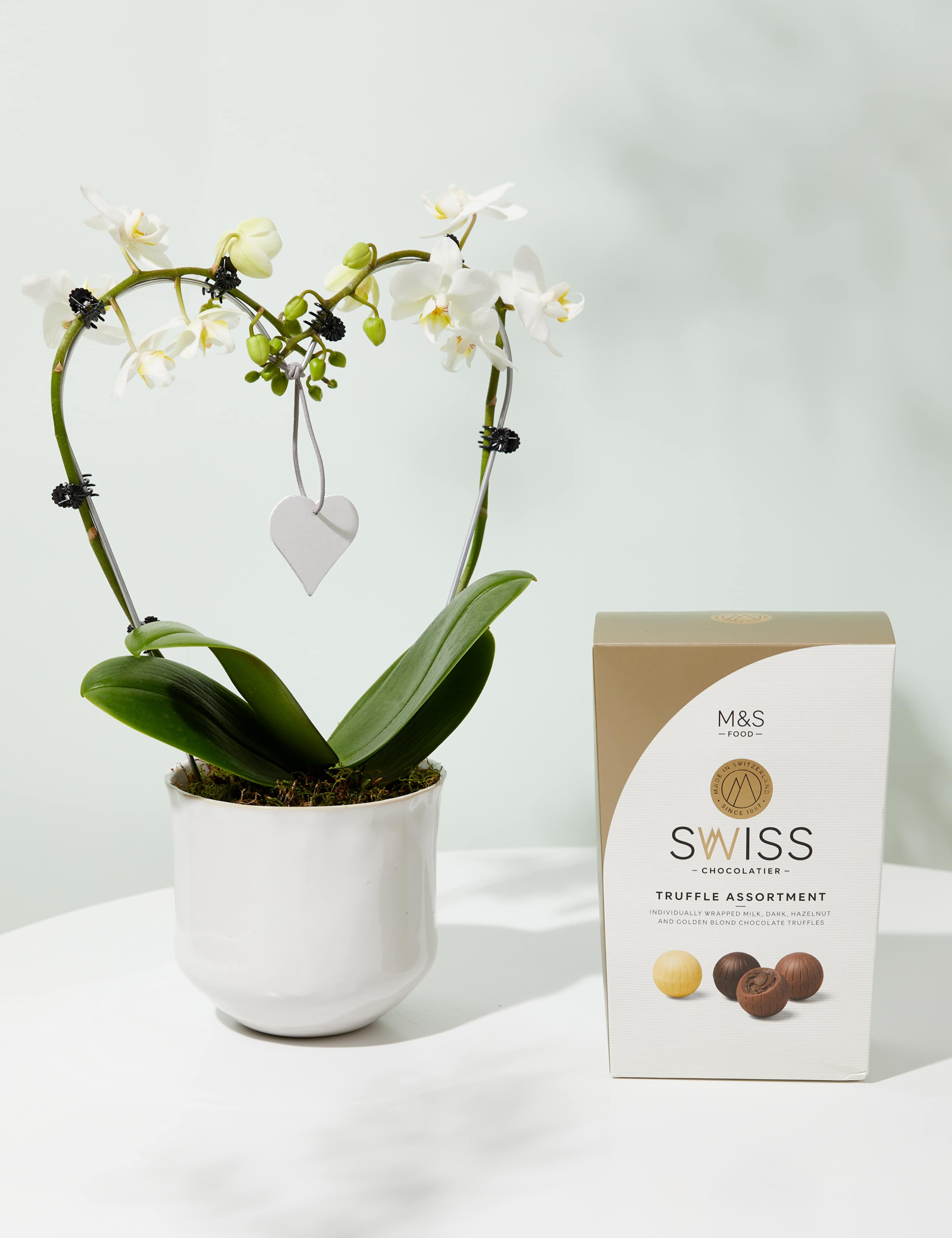 White Heart Orchid Ceramic & Swiss Truffles Bundle 1 of 5