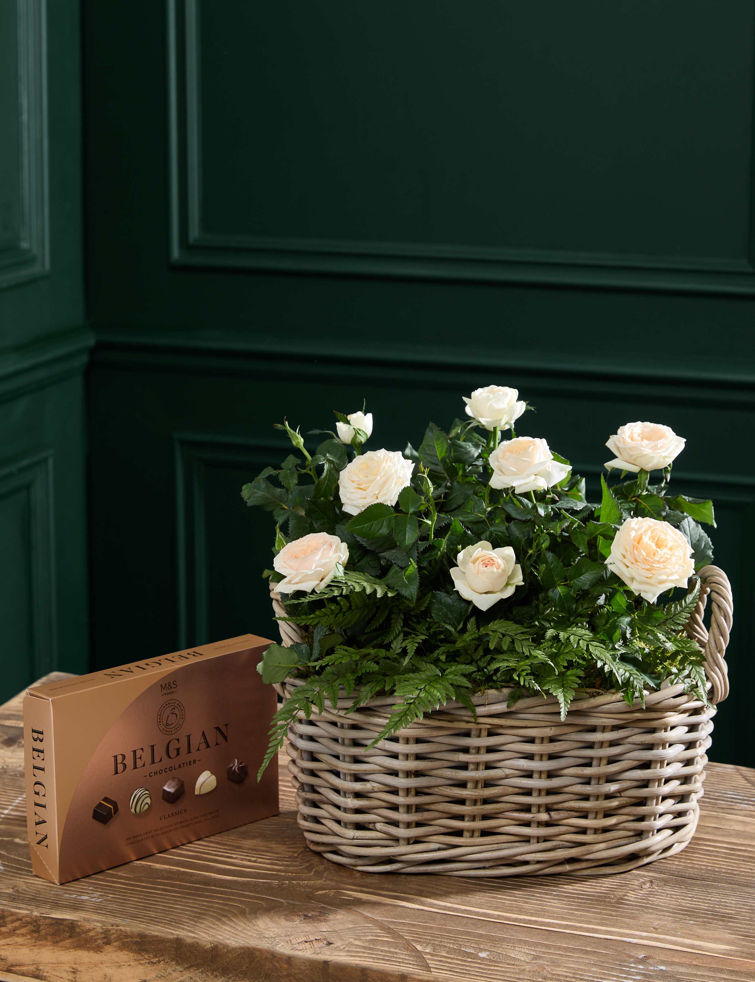 Mixed Rose in Kubu Basket with Chocolates 1 of 4