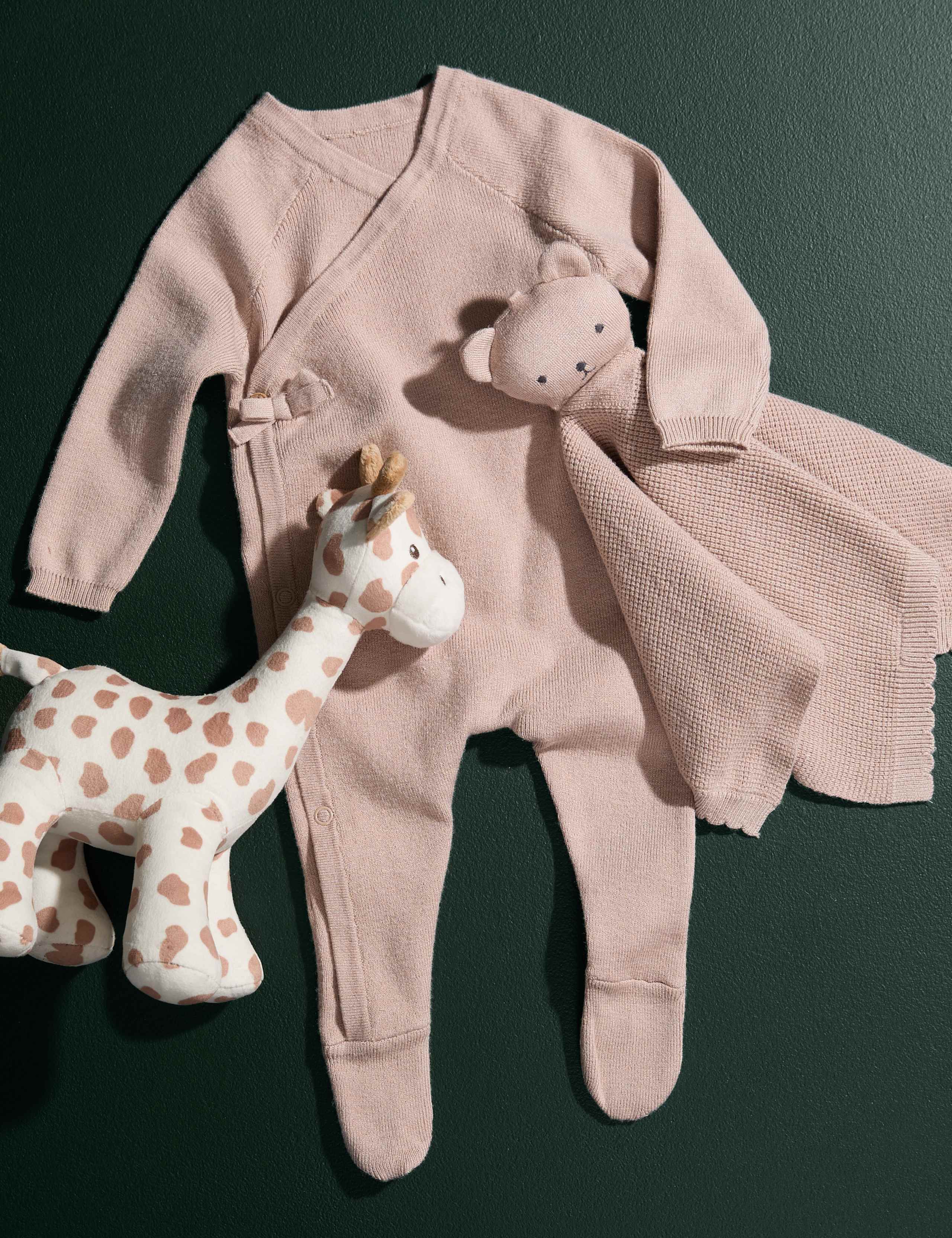 New Baby Rose & Lisianthus Bouquet with Baby Set (0-3 months) 7 of 10