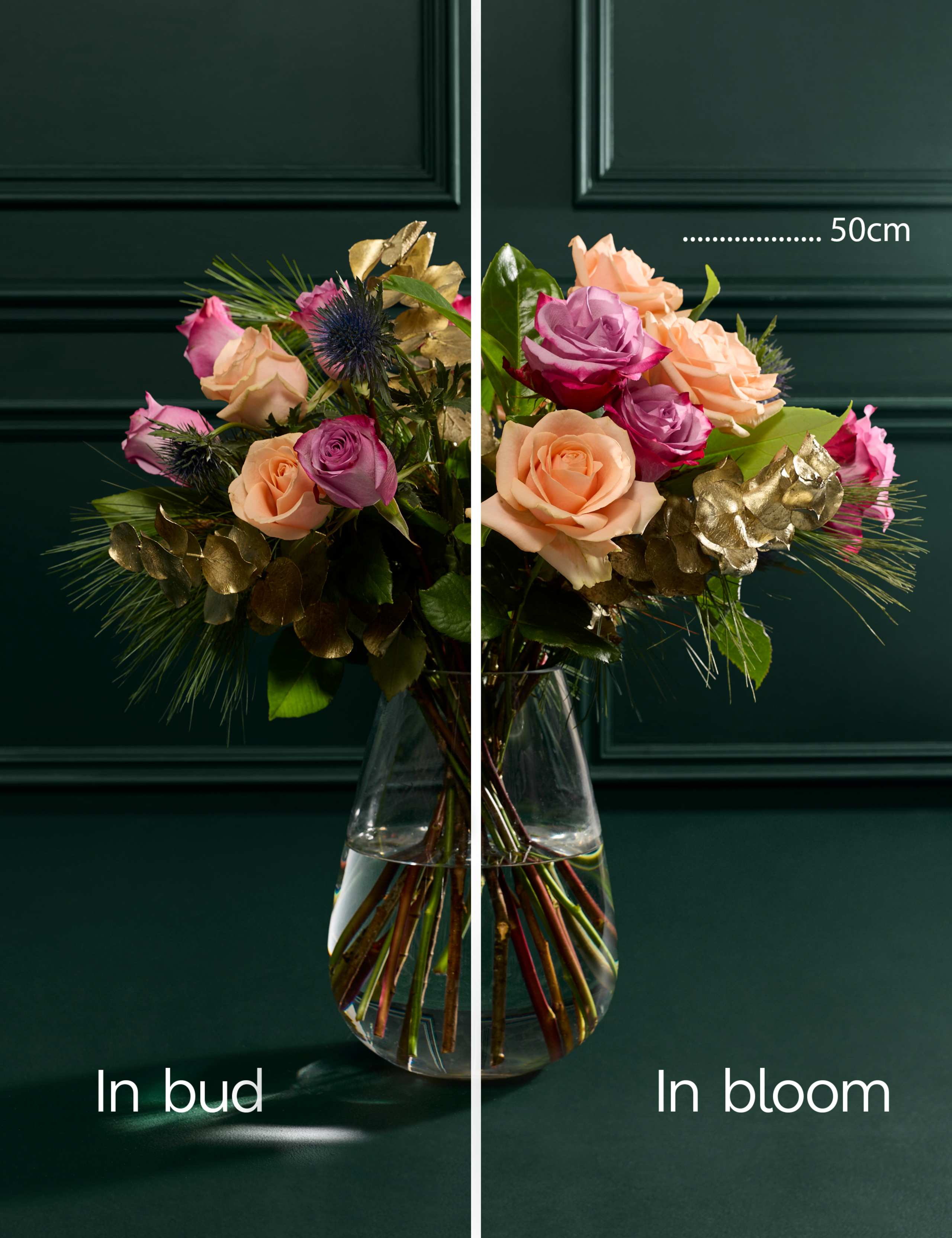 Festive Pearl Avalanche™ Rose & Kiefer Pine Bouquet 5 of 6