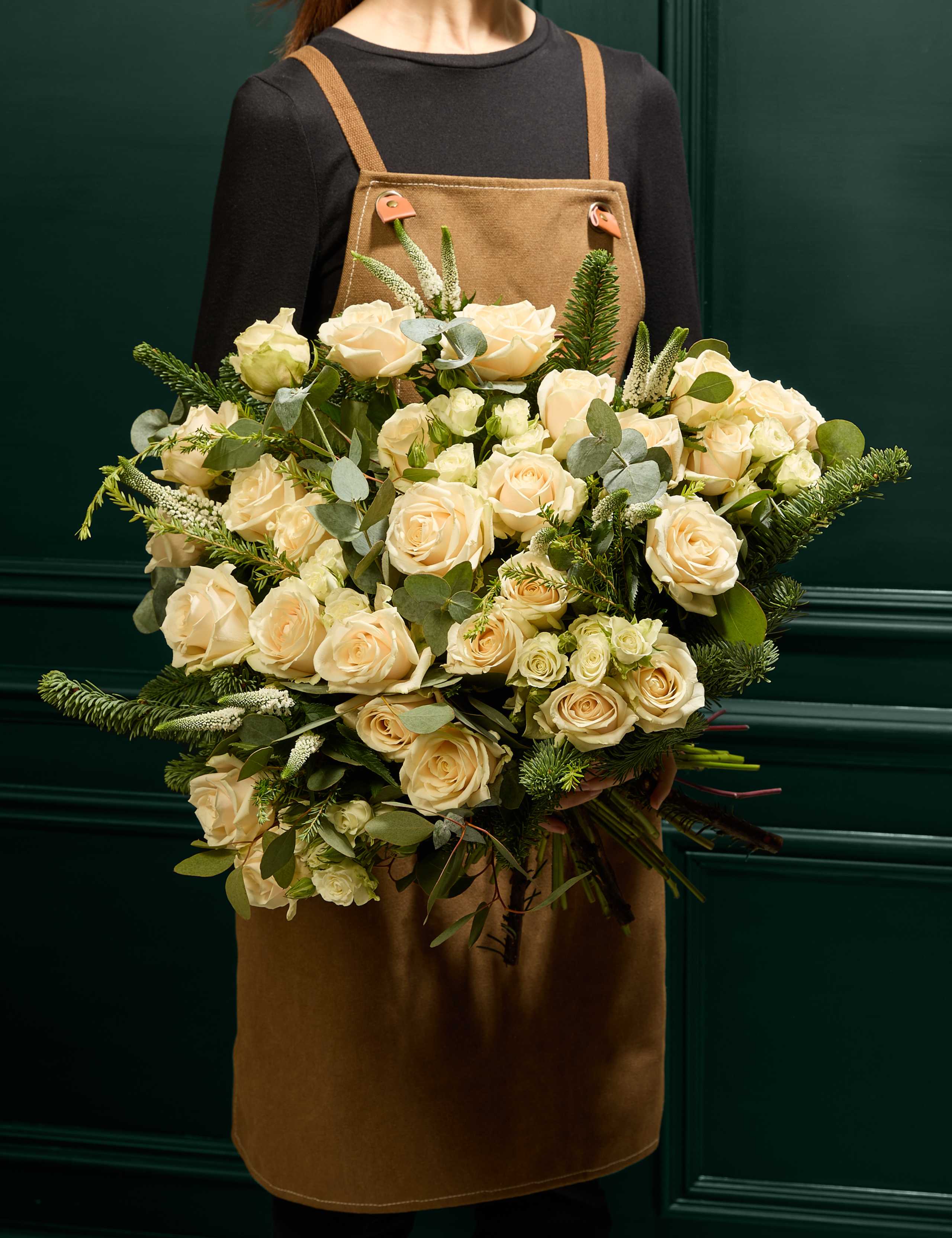 Luxury White Rose & Eucalyptus Bouquet 1 of 4