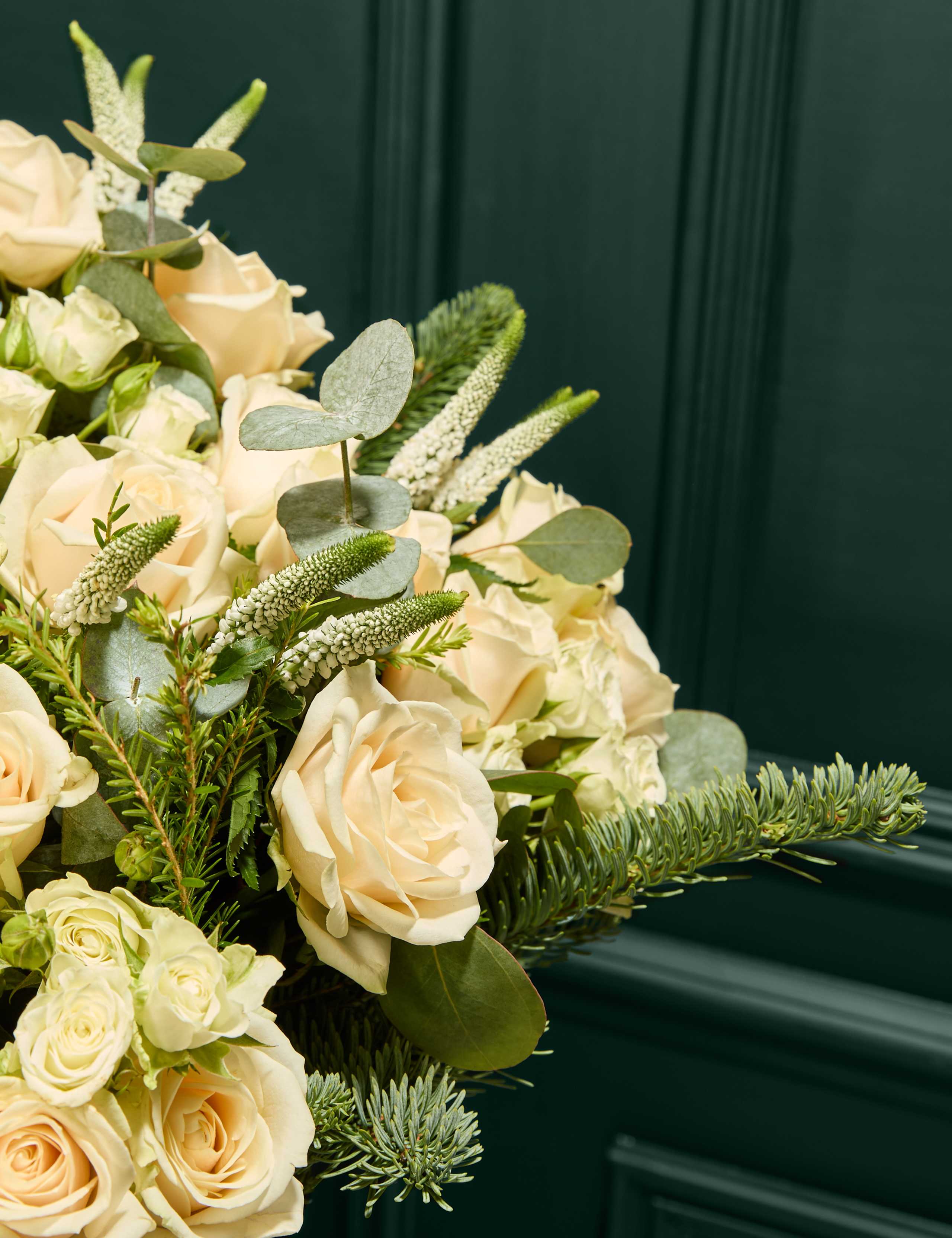 Luxury White Rose & Eucalyptus Bouquet 3 of 4