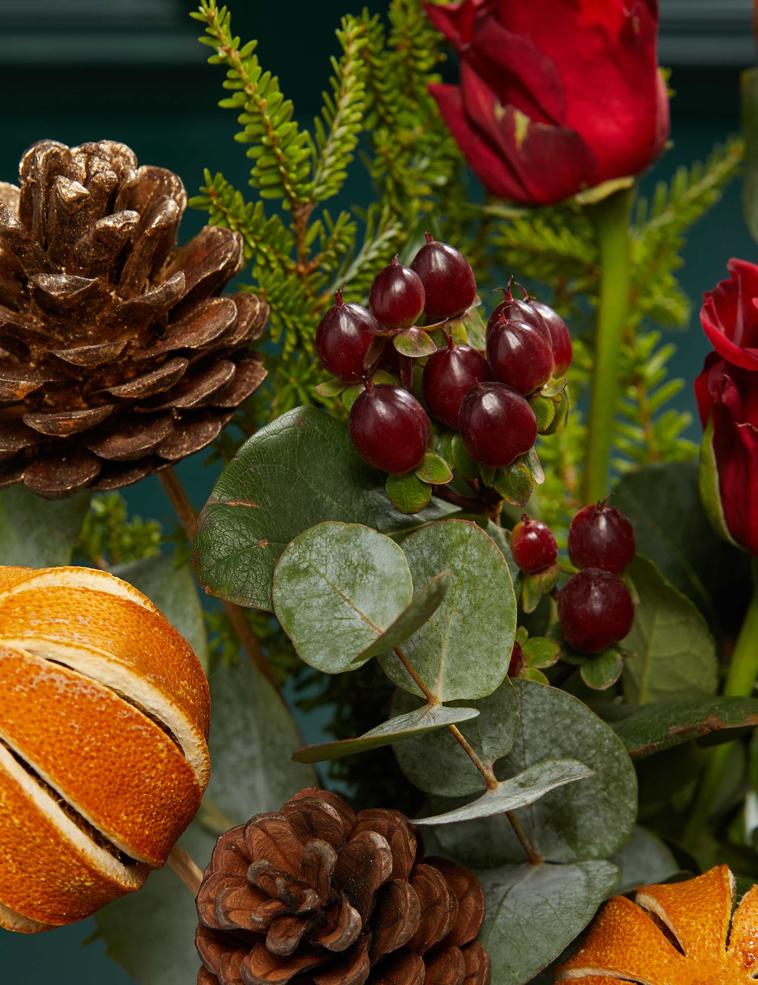 Festive Red Rose & Hypericum 3 of 4