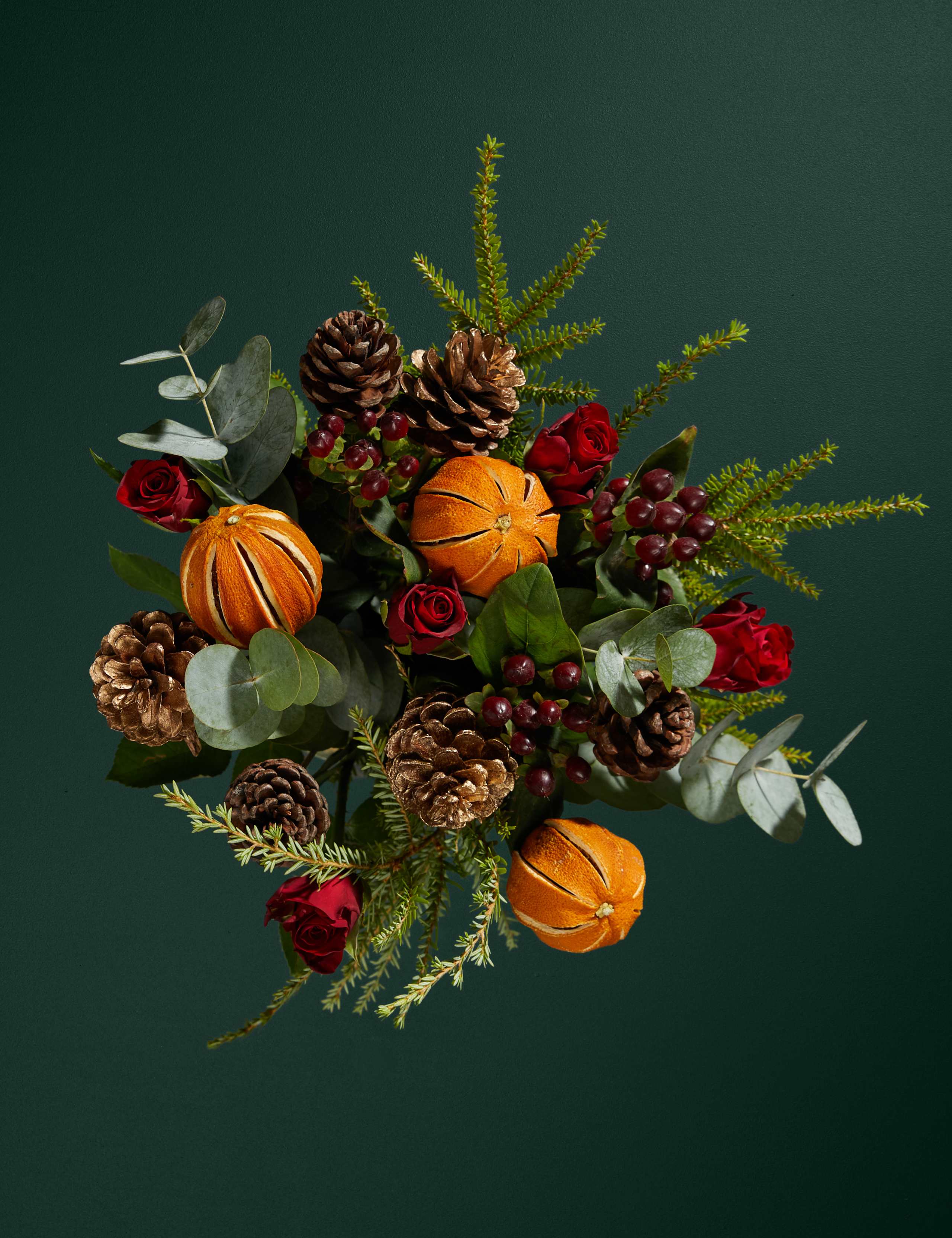 Festive Red Rose & Hypericum 2 of 4