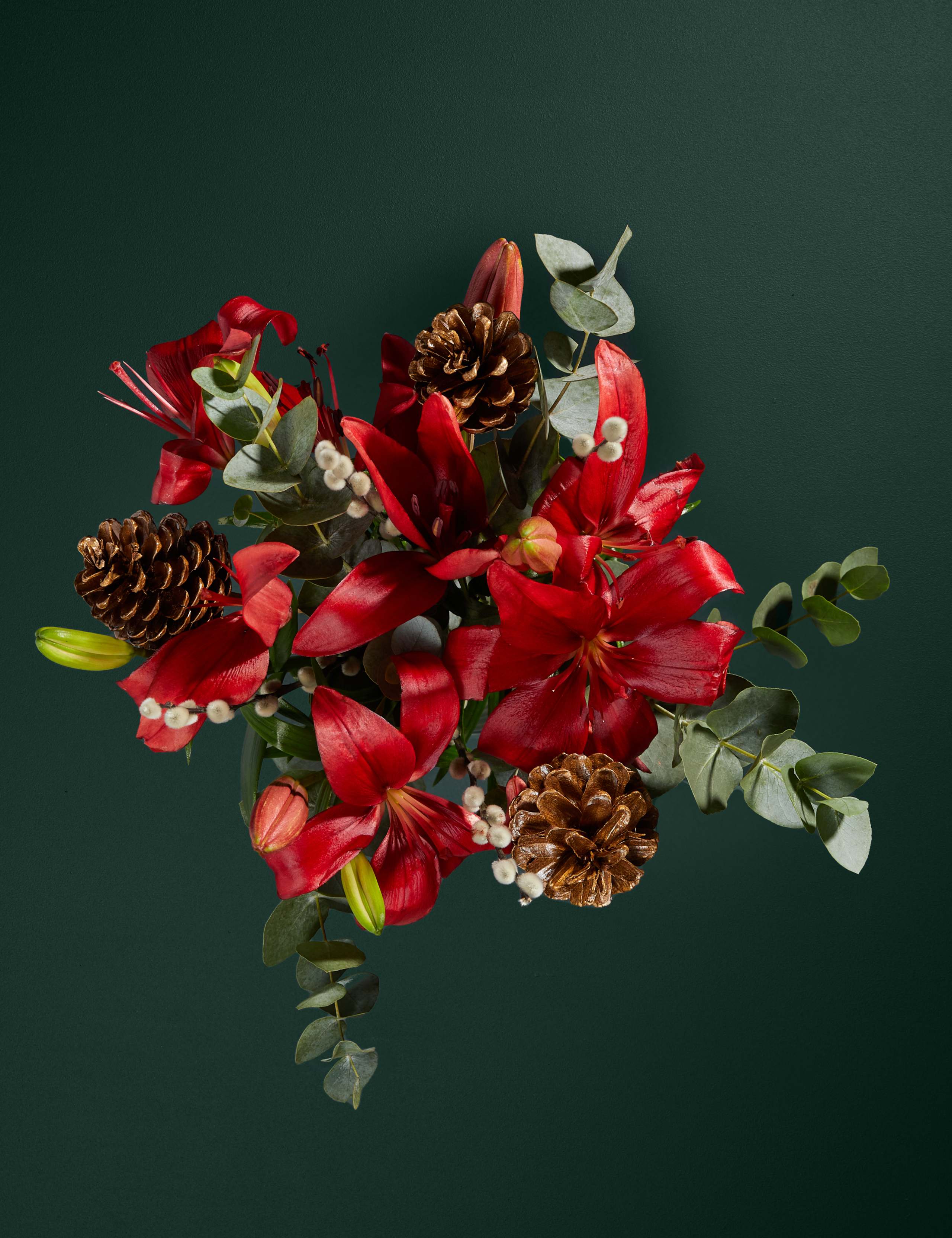 Festive Red Lily Bouquet 2 of 5