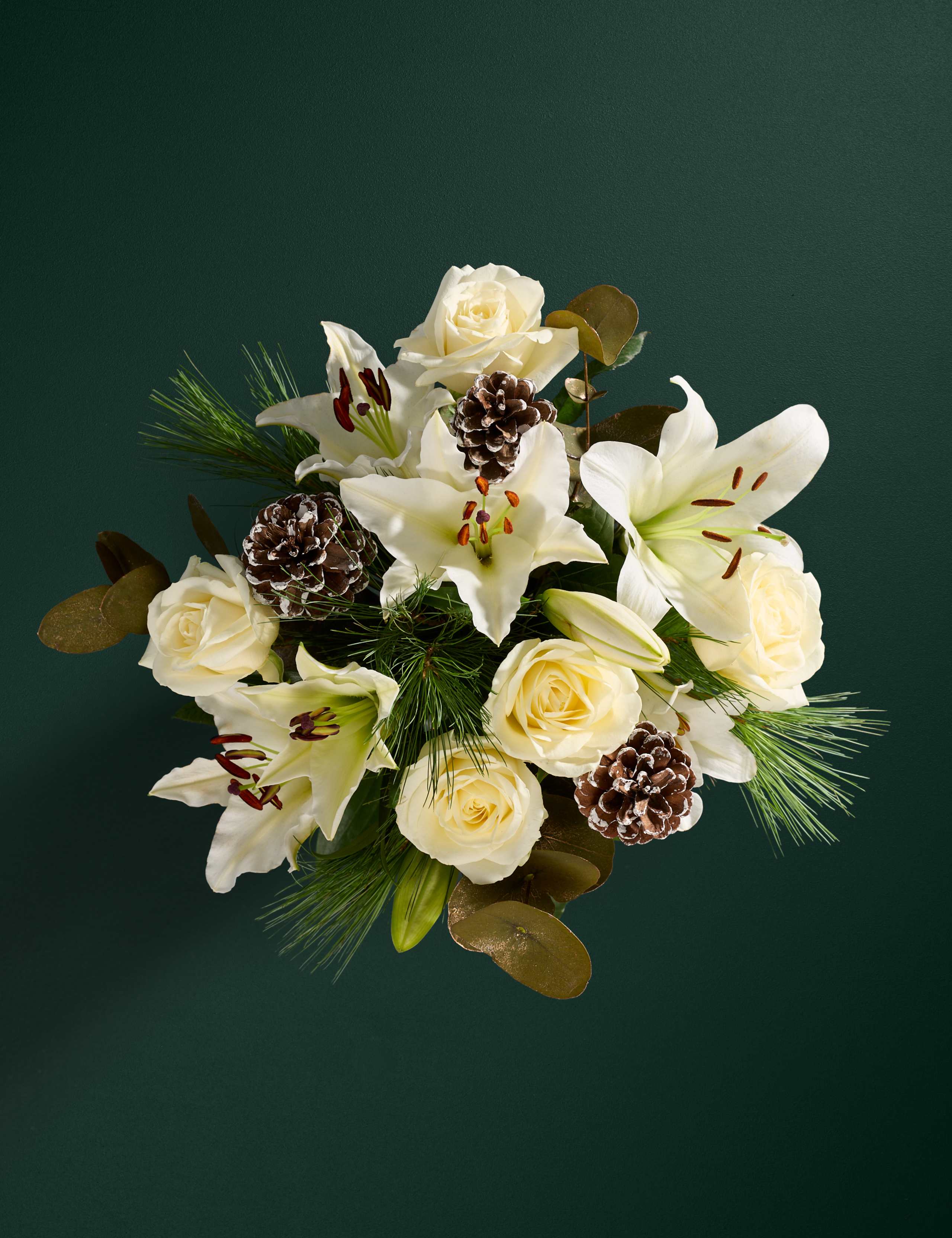 Festive Avalanche™ Rose & Lily Bouquet 2 of 6