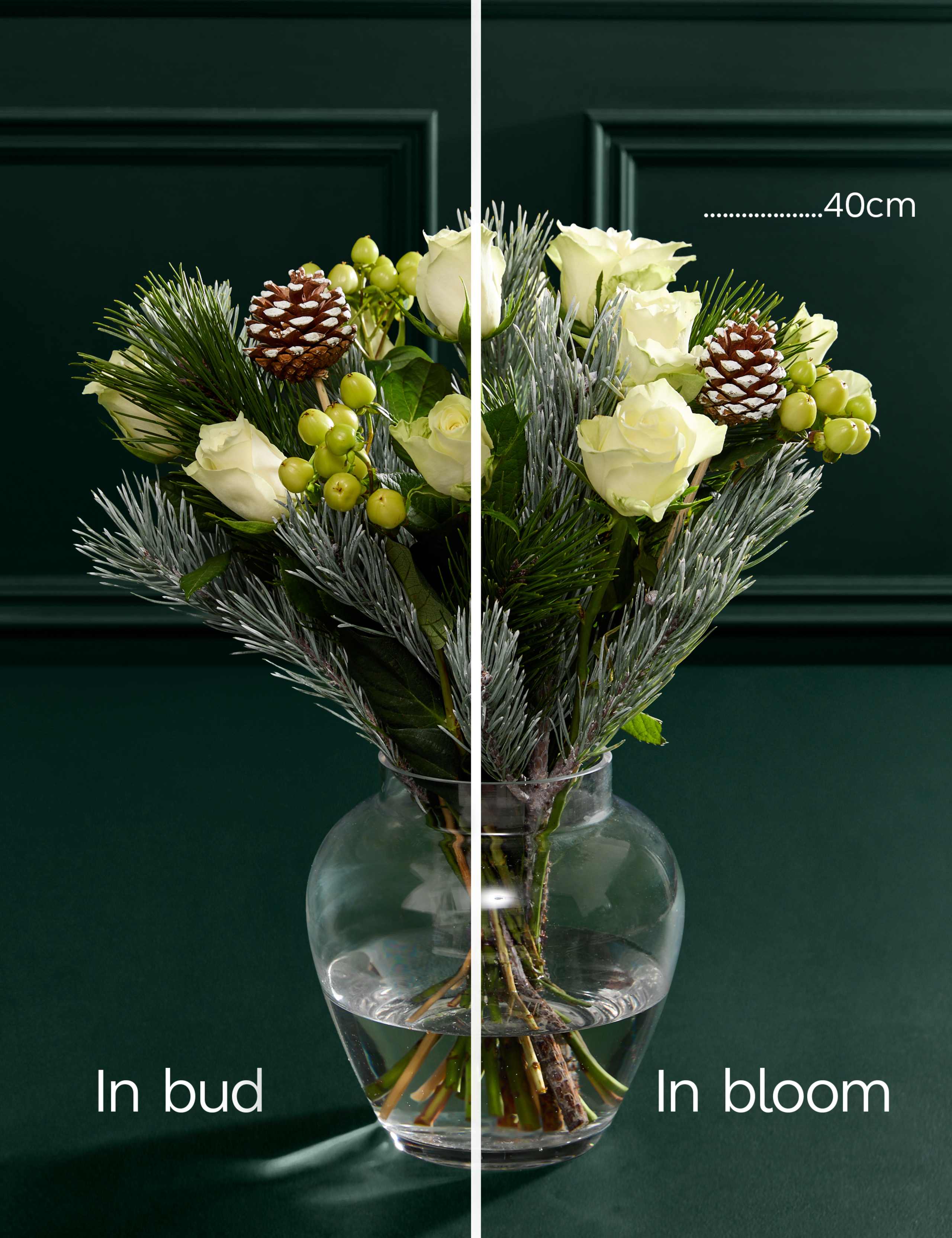 Festive White Rose & Hypericum Bouquet 5 of 7