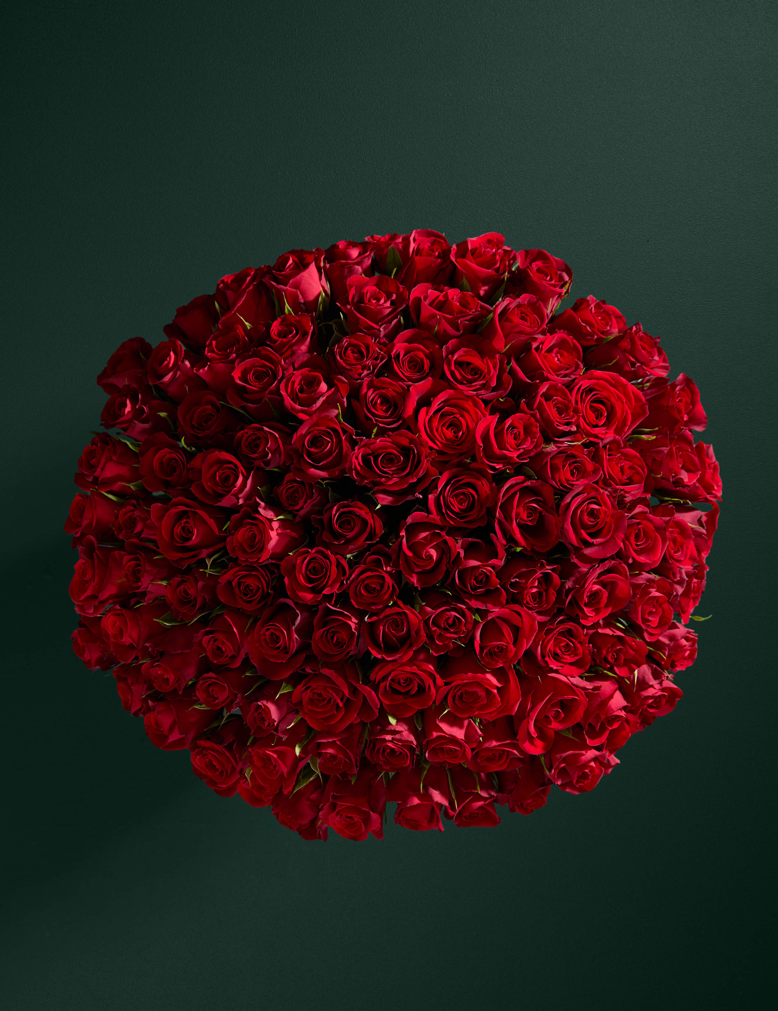 100 Romantic Red Roses Bouquet & Vintage Champagne 2 of 6