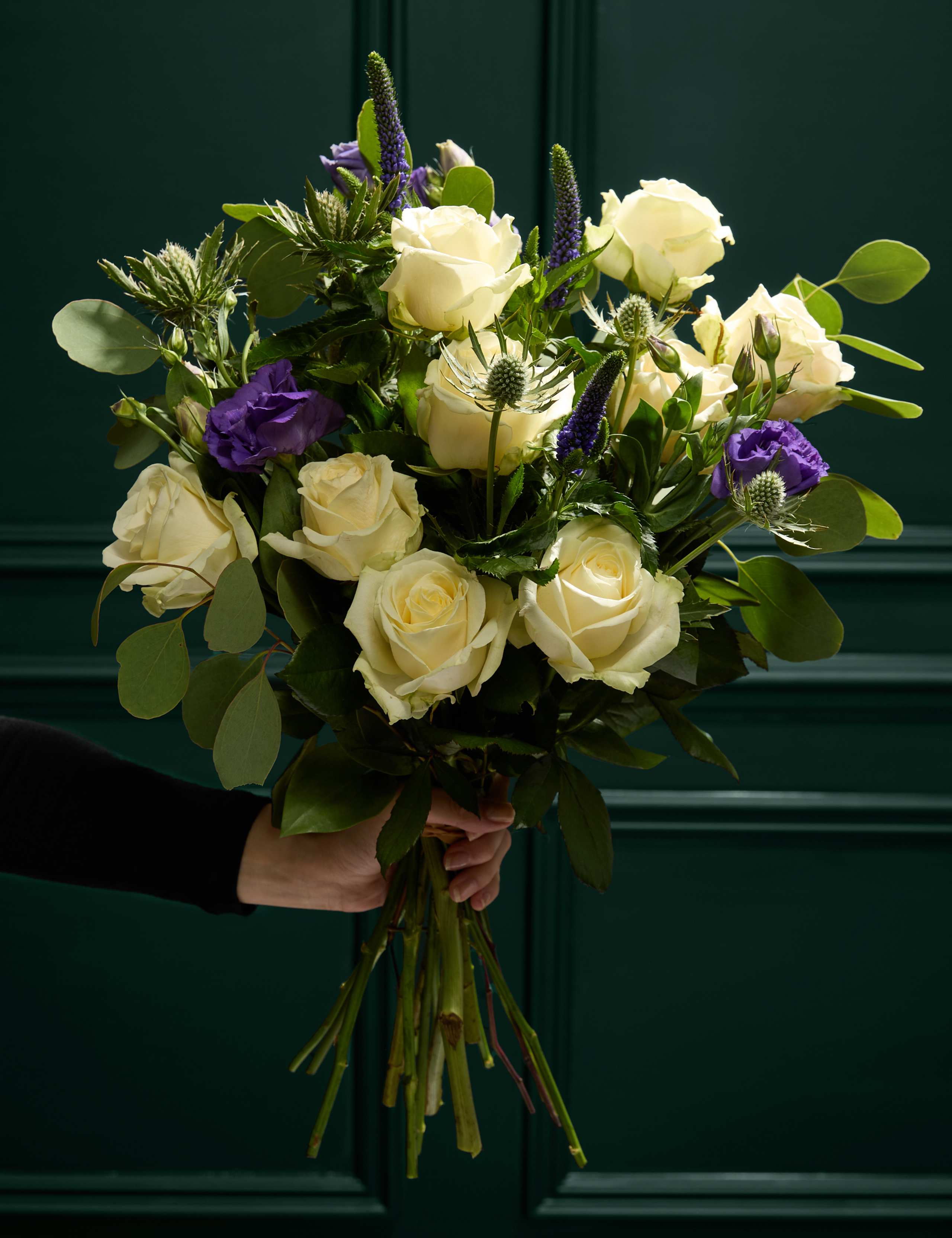 White Rose & Purple Lisianthus Bouquet 1 of 6
