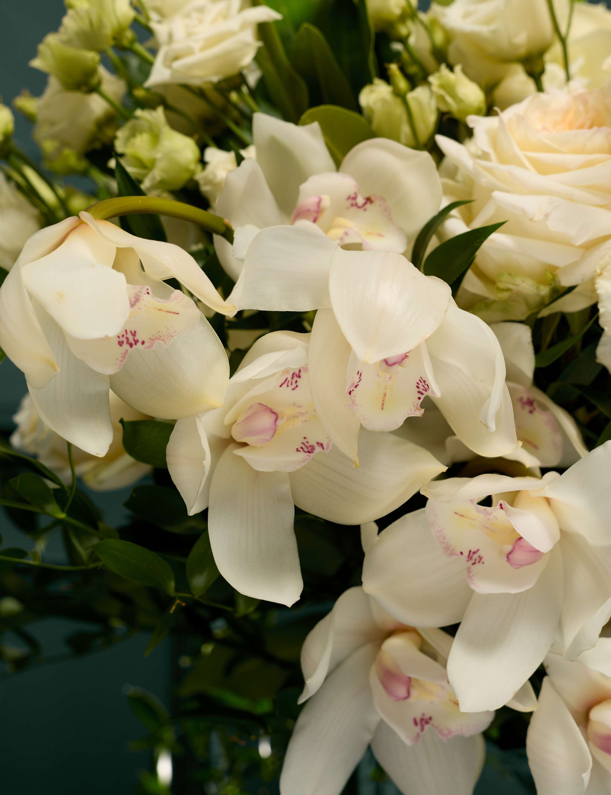 Luxury White Rose & Cymbidium Orchid Bouquet 4 of 10