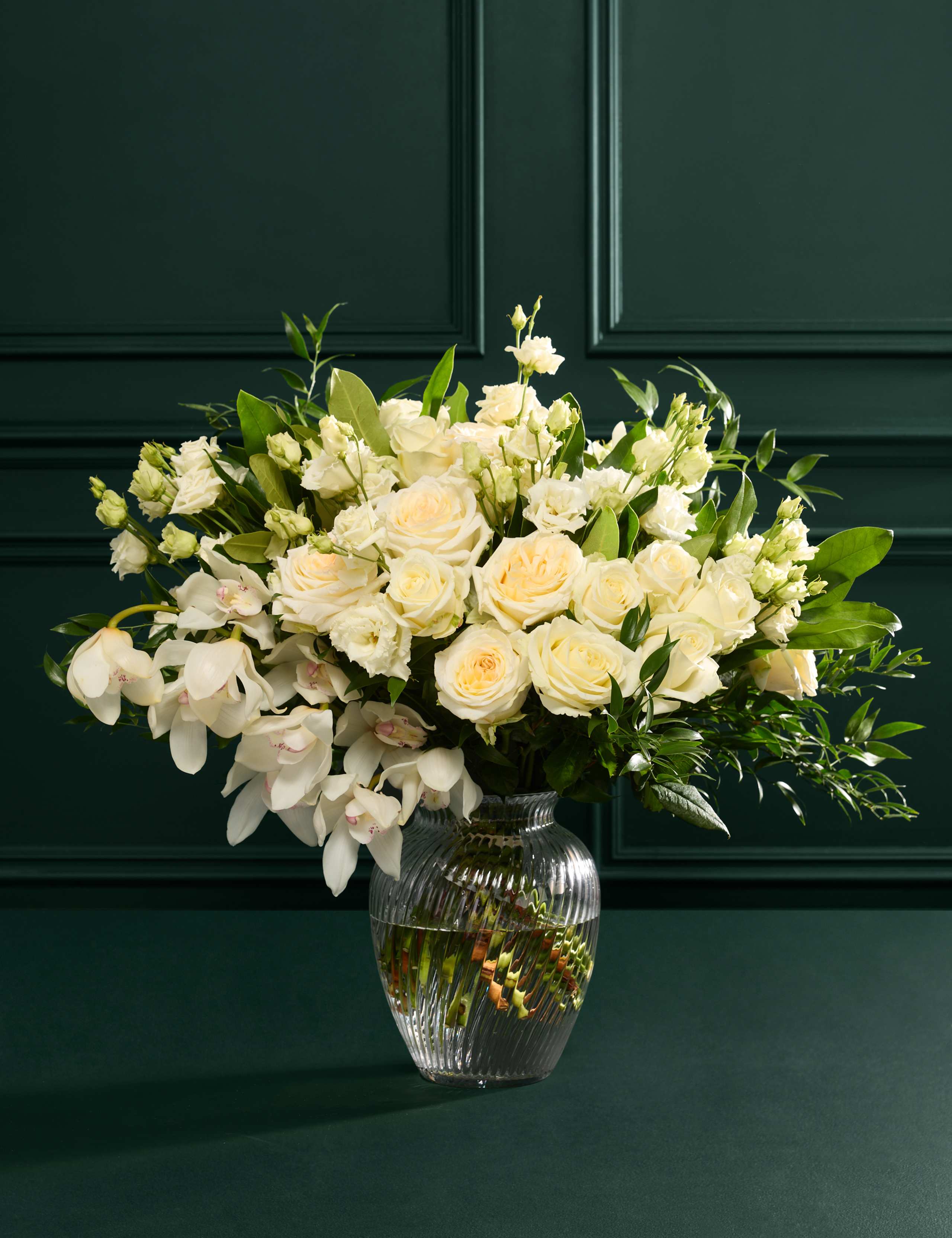 Luxury White Rose & Cymbidium Orchid Bouquet 6 of 10