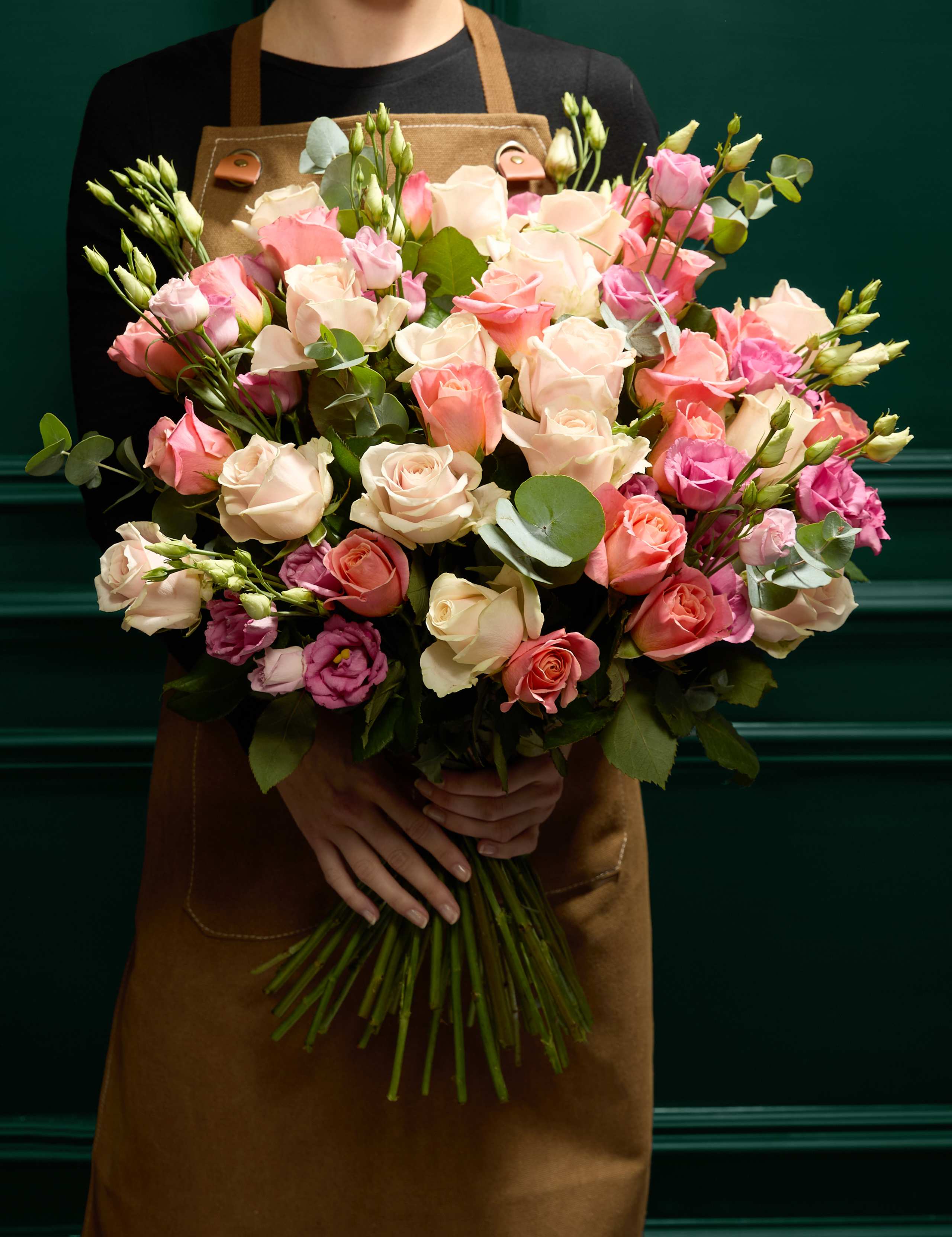 Pink Rose & Eucalyptus Bouquet 1 of 7