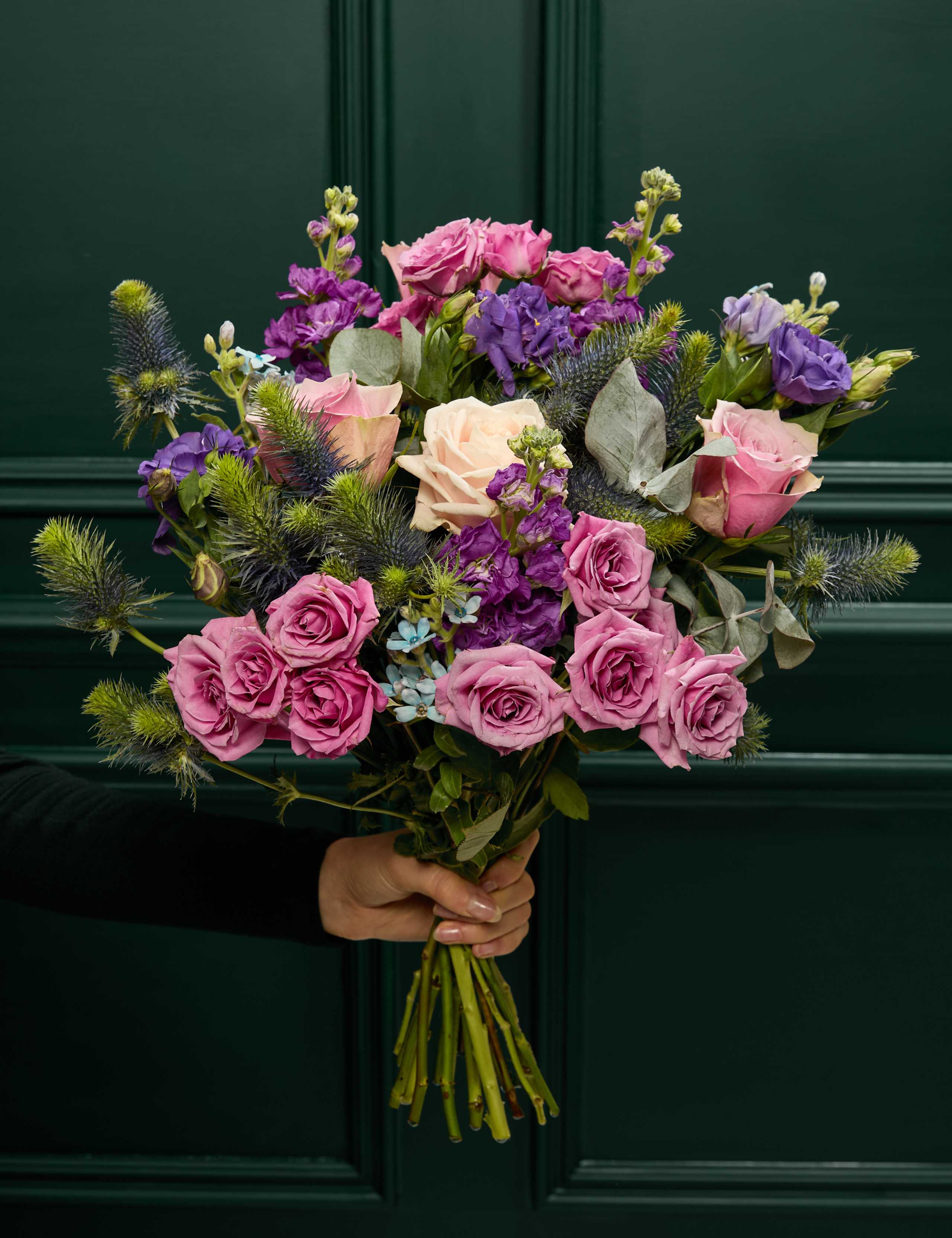 Rose, Lisianthus & Tweedia Bouquet 1 of 6