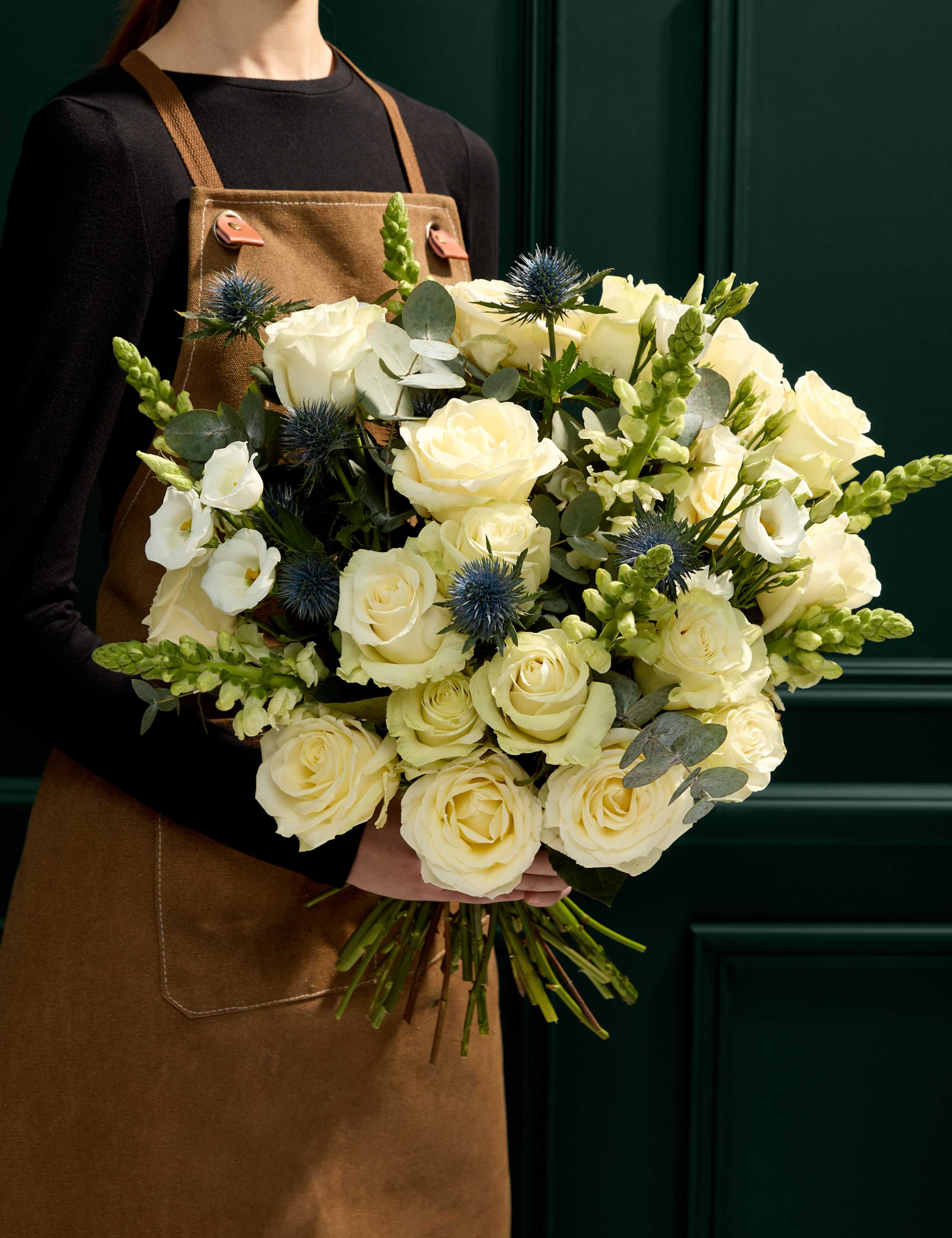 White Roses, Antirrhinum & Lisianthus Bouquet 1 of 9