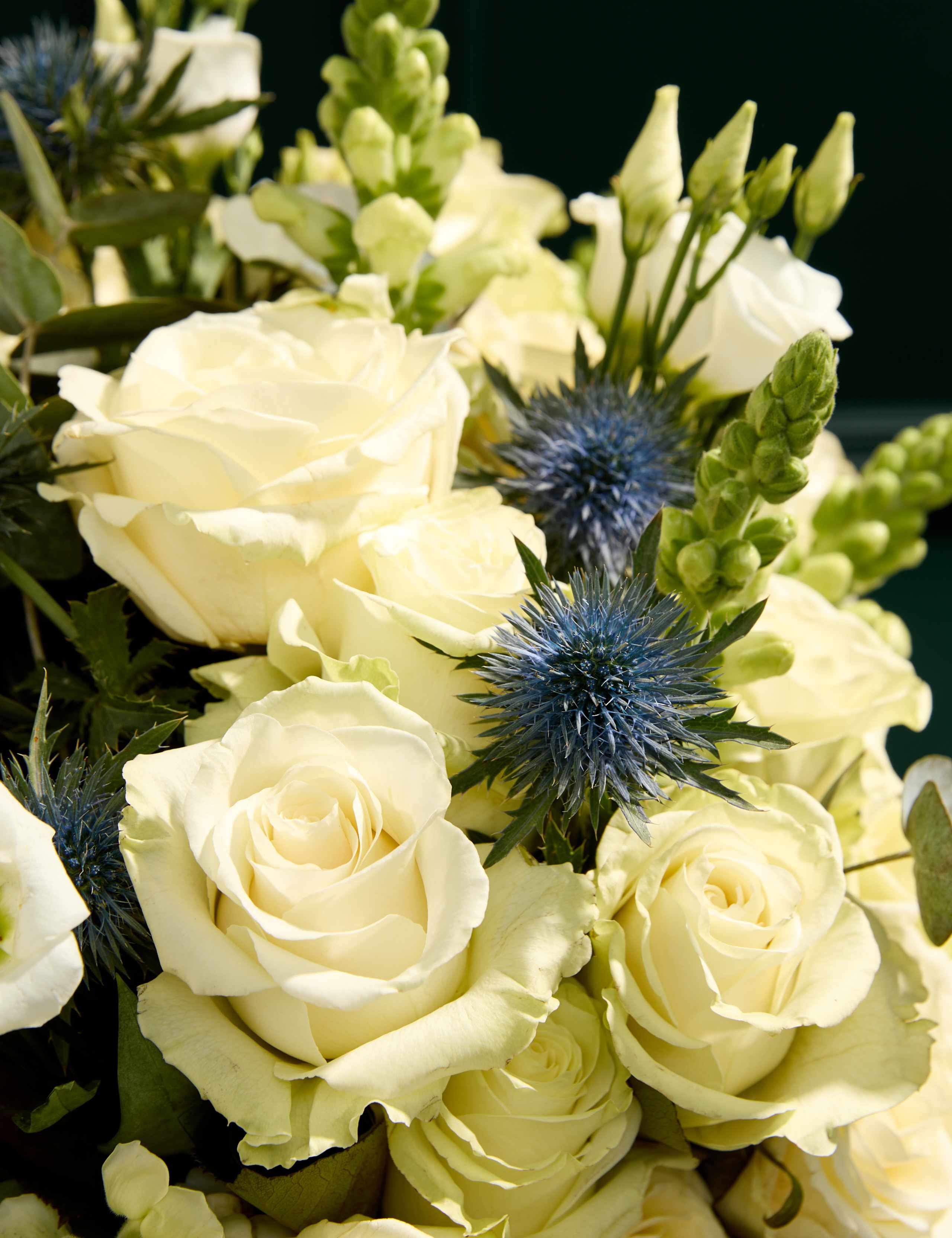 White Roses, Antirrhinum & Lisianthus Bouquet 4 of 9