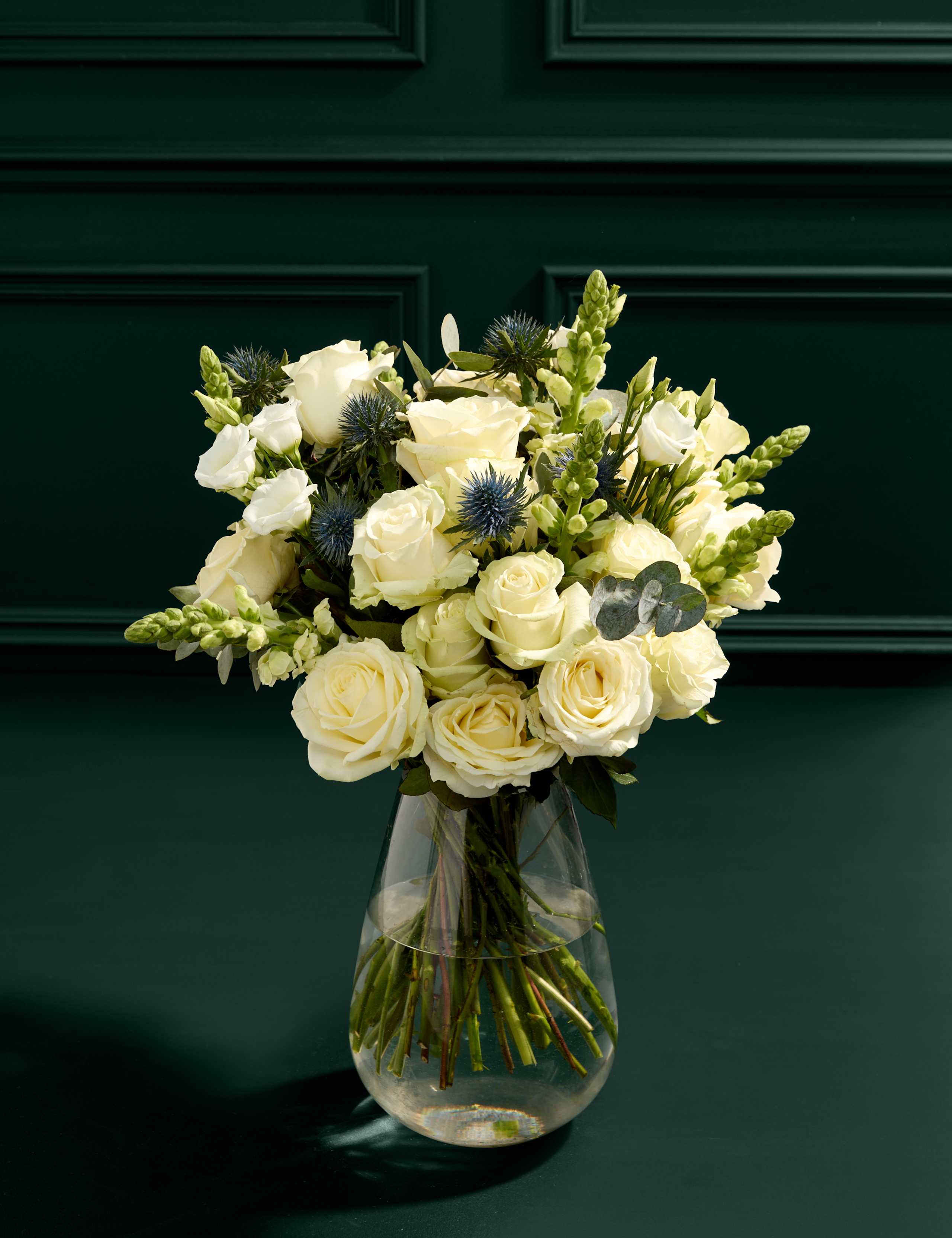 White Rose, Antirrhinum & Lisianthus Bouquet 5 of 8