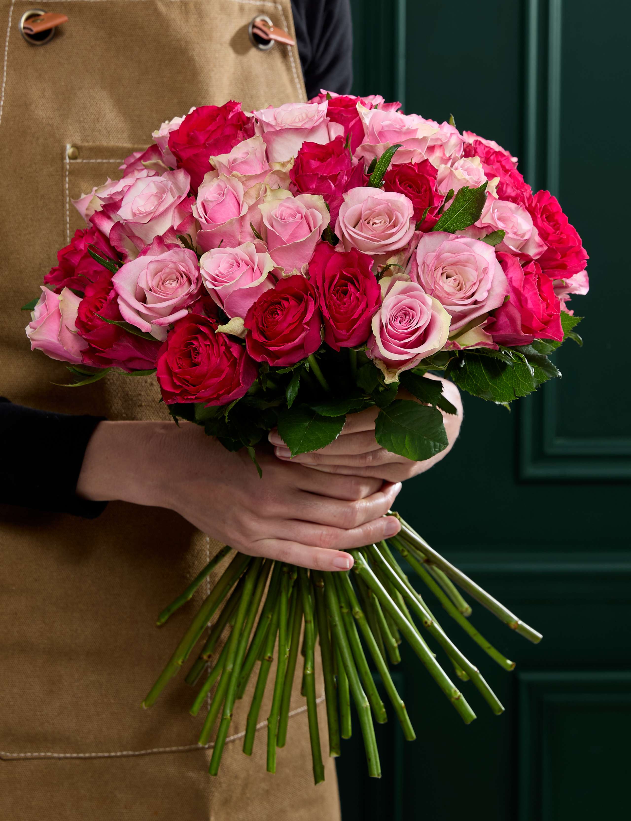 Large Vibrant Pink Mixed Rose Bouquet 1 of 8