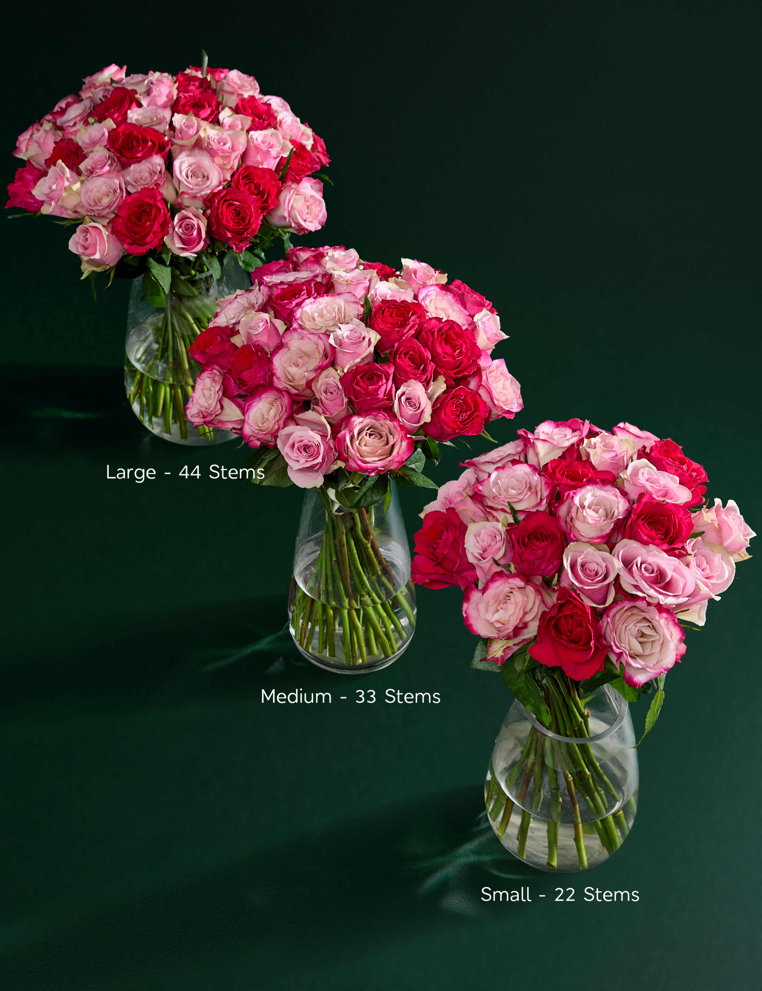 Small Vibrant Pink Mixed Rose Bouquet 6 of 8